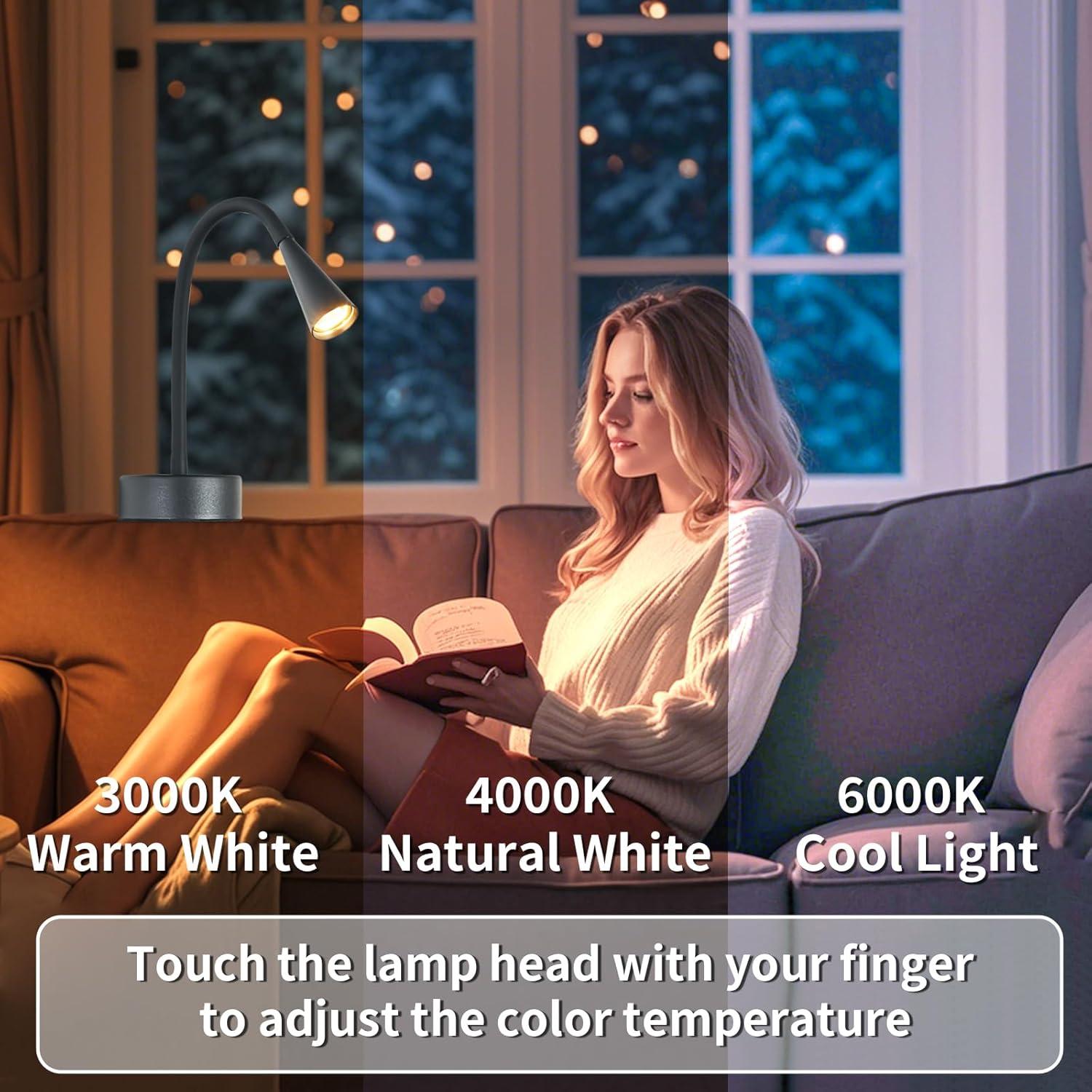 Luz de Lectura Regulable MOLUOLA con Cuello de Ganso 36cm