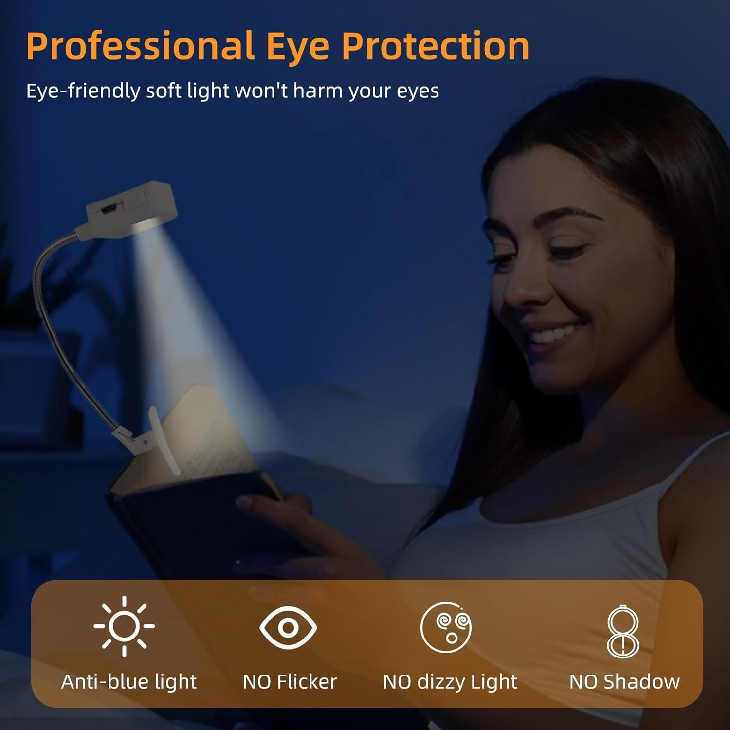 Luz de Lectura Ajustable UXIETIN para Kindle con Clip