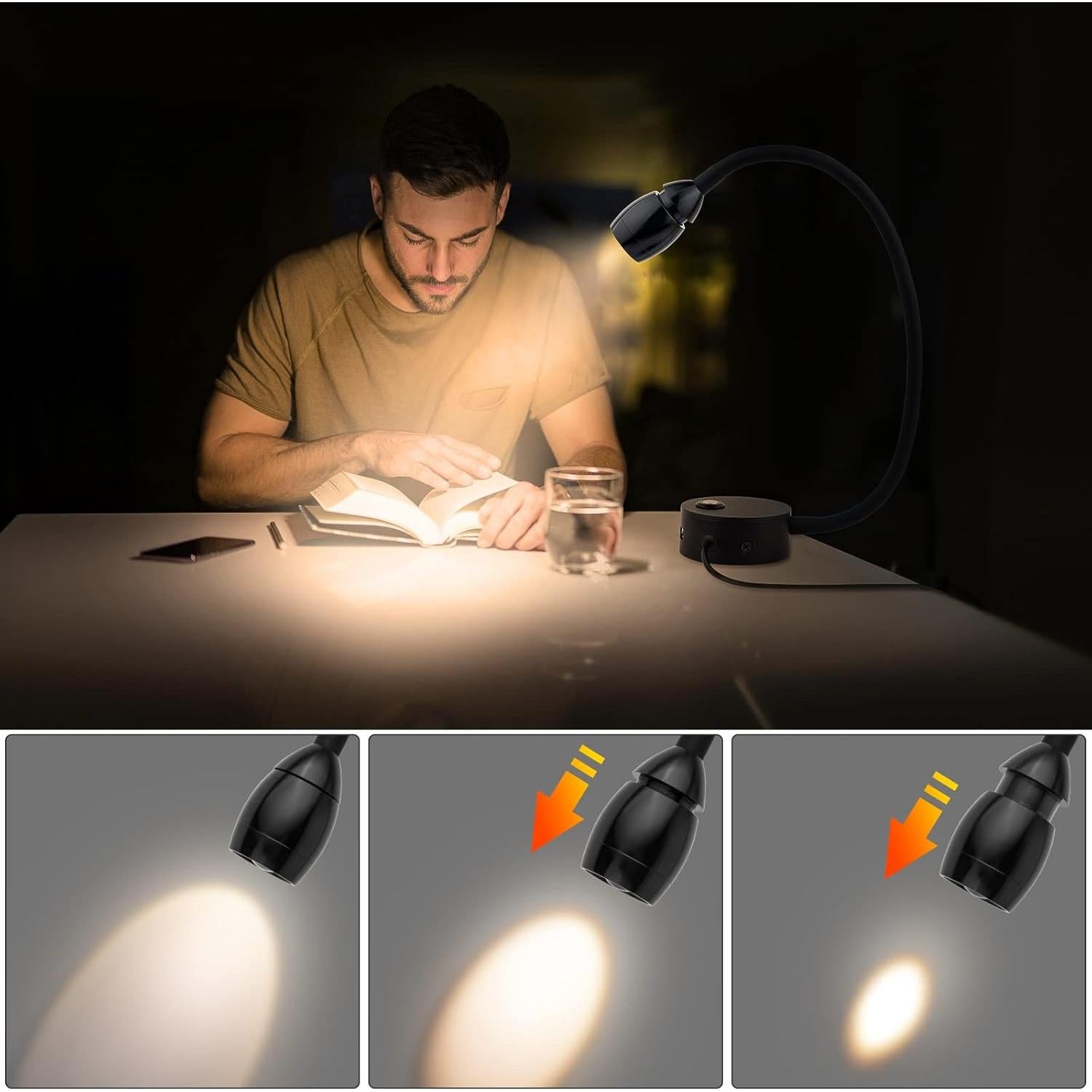 Luz de Lectura LED ERAY Montada en Pared 2p Dimmable 3000K