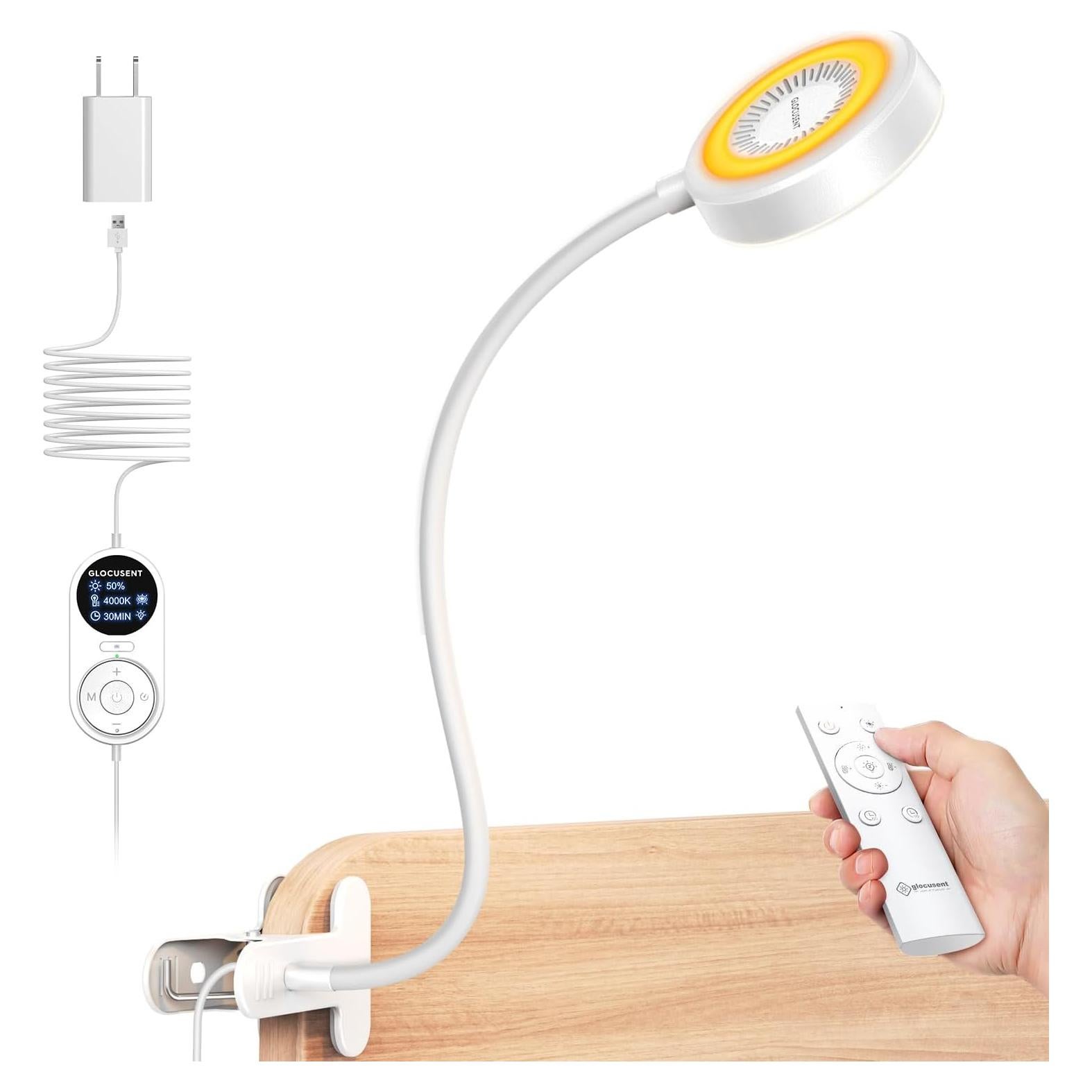 Lámpara de Clip Glocusent 72 LED con Control Remoto - Luz de Lectura