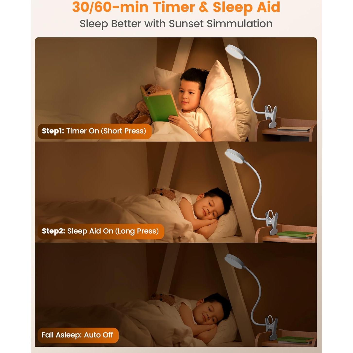 Lámpara de Clip Glocusent 72 LED con Control Remoto - Luz de Lectura