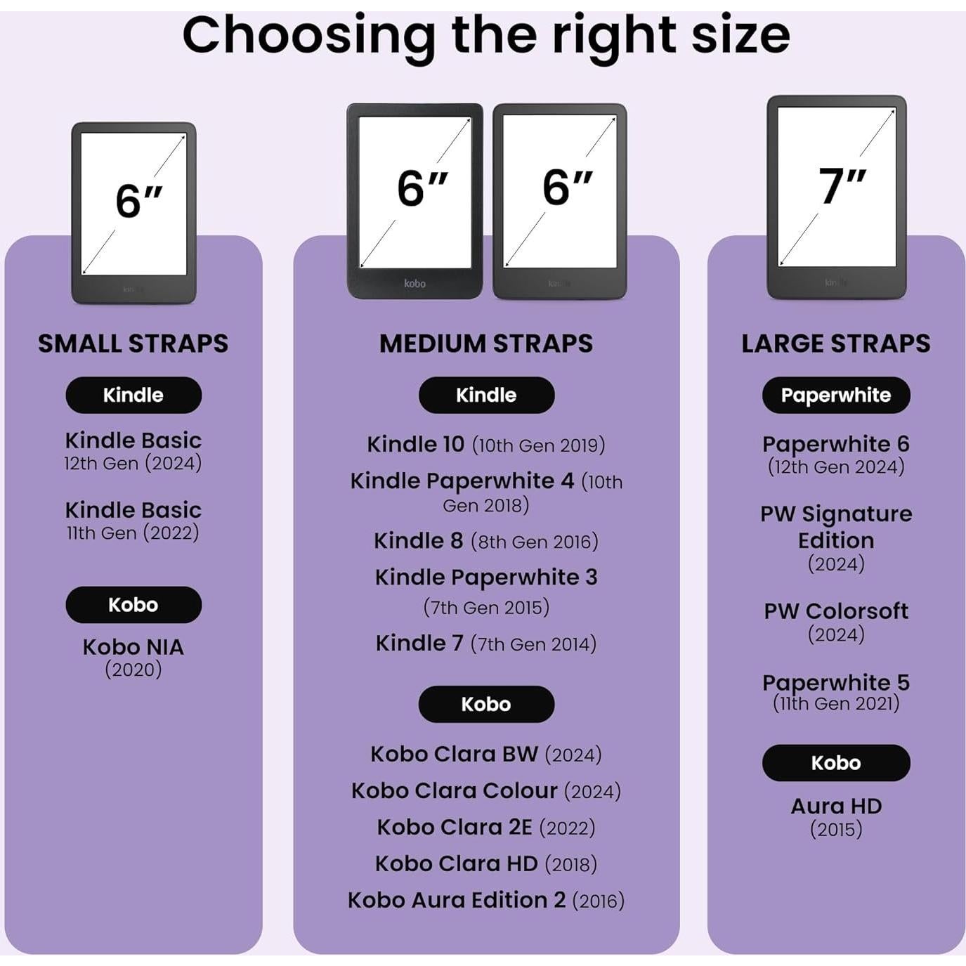 Correa de Mano Strapsicle Negra para Kindle y Kobo Mediana