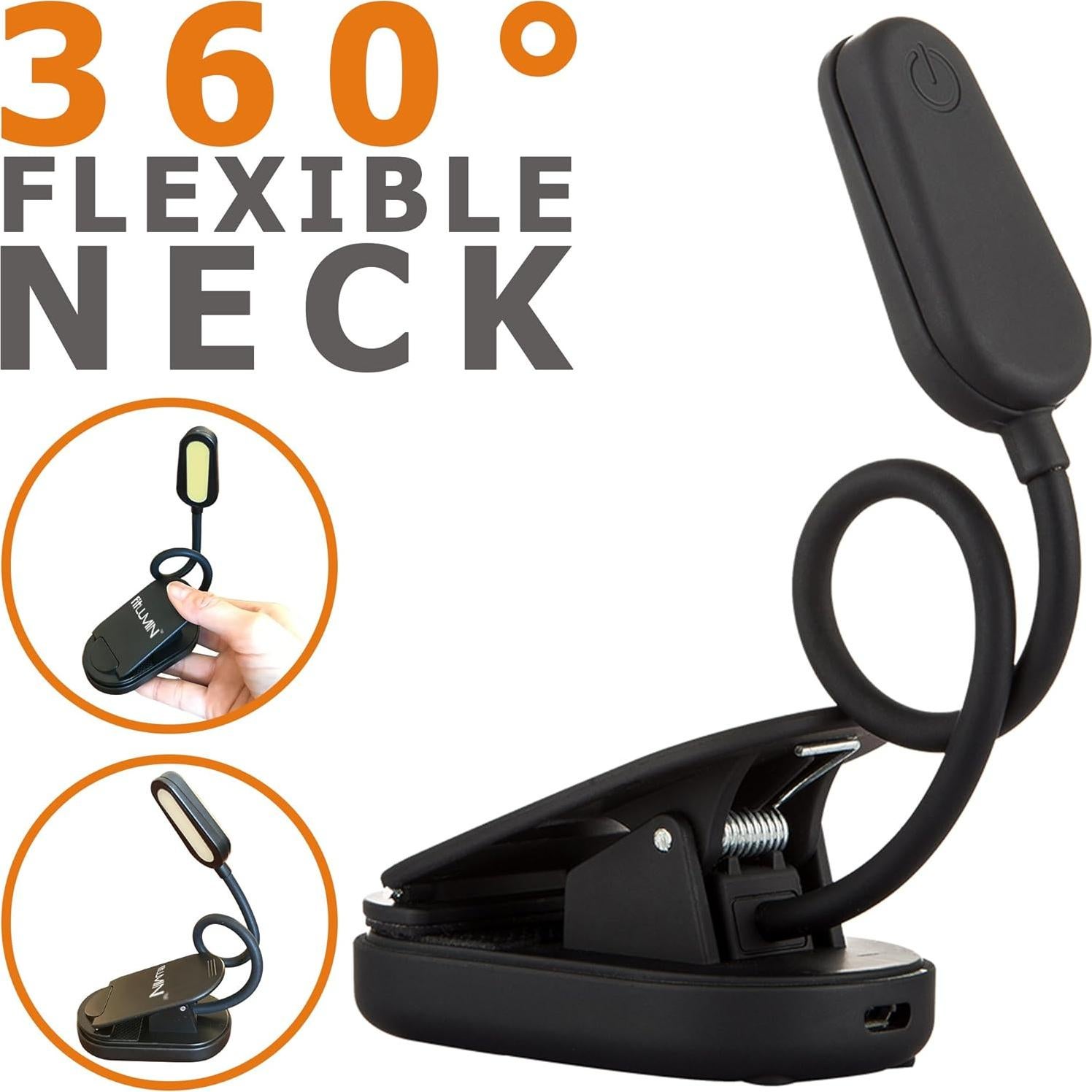 Luz de Libro LED Fitlumin Recargable 3000K con Clip
