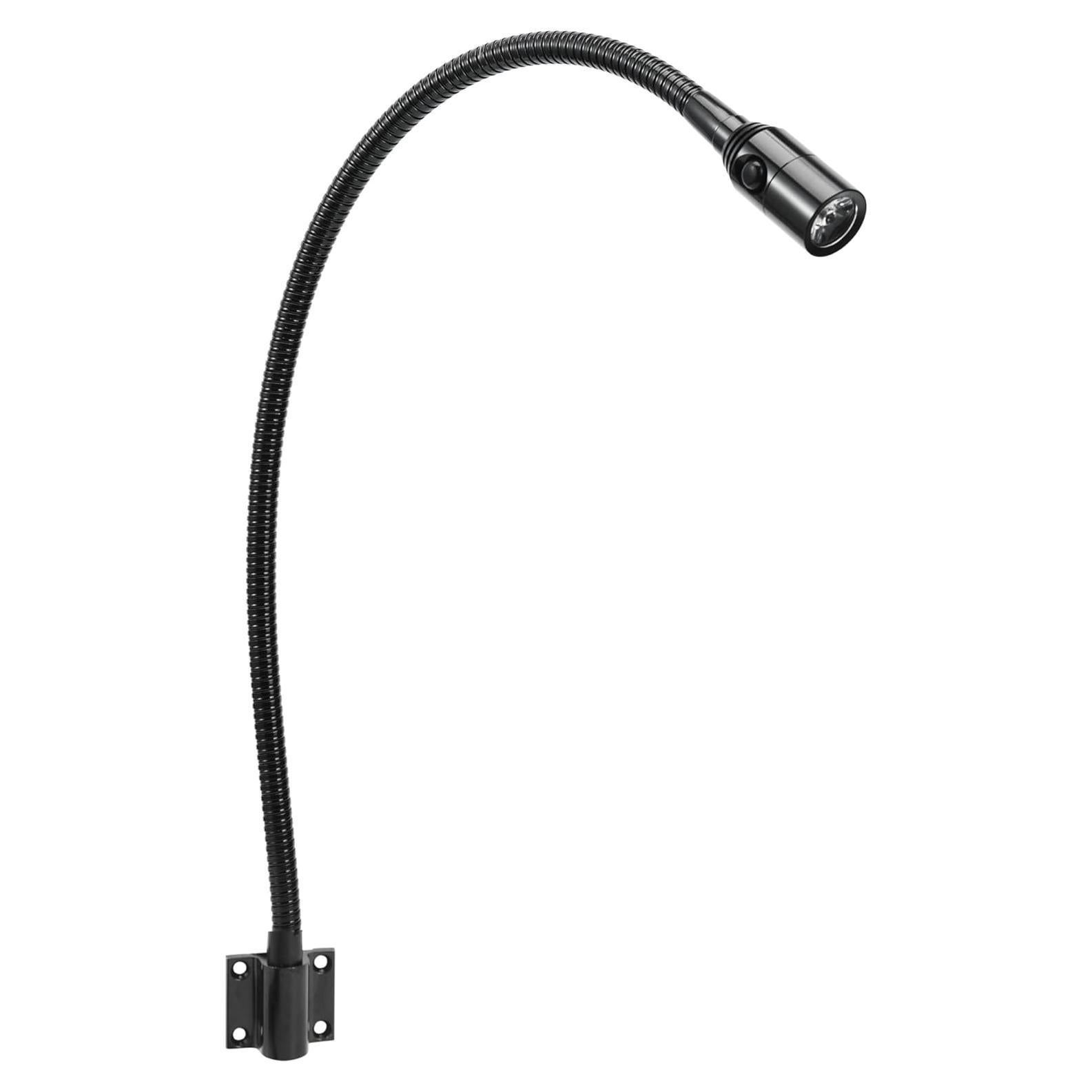 Luz LED de lectura BiNFU montada en pared cuello de ganso negro