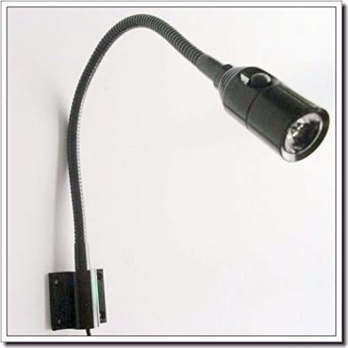 Luz LED de lectura BiNFU montada en pared cuello de ganso negro