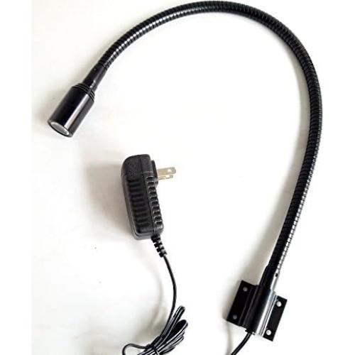 Luz LED de lectura BiNFU montada en pared cuello de ganso negro