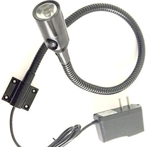 Luz LED de lectura BiNFU montada en pared cuello de ganso negro