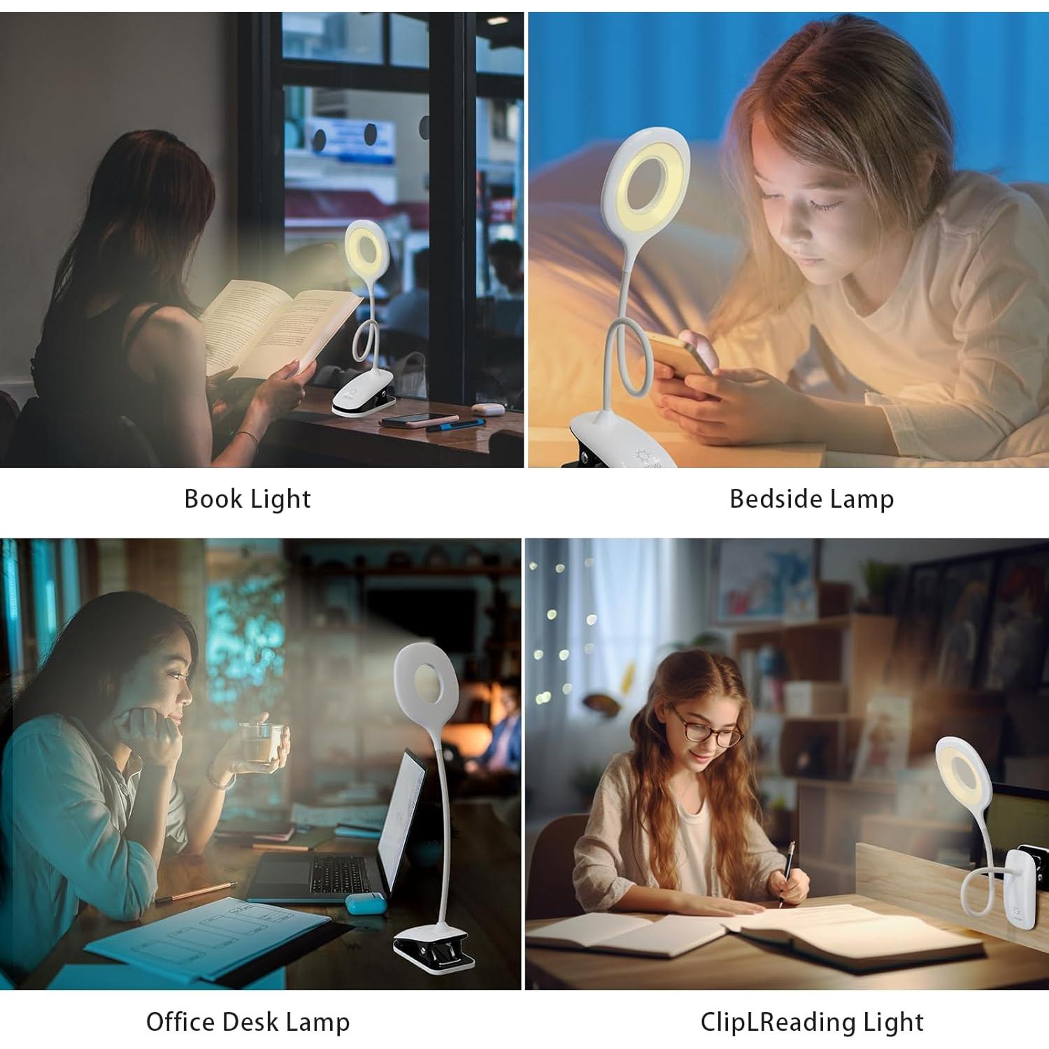 Luz de Lectura Clip On GCDFGV Recargable USB 5W Regulable