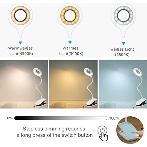 Luz de Lectura Clip On GCDFGV Recargable USB 5W Regulable