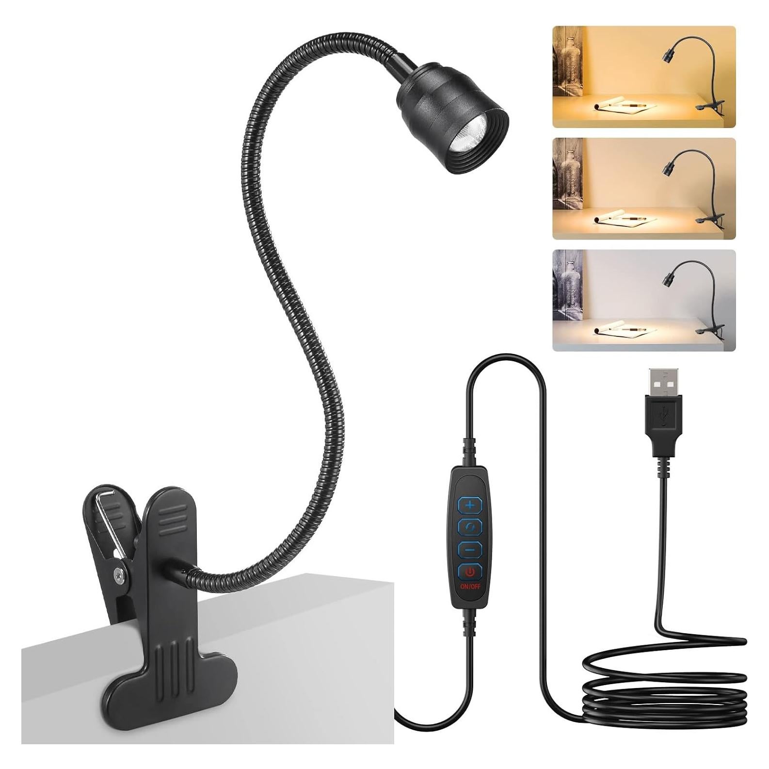 Lámpara LED de lectura con clip SFY ZCL01 USB regulable