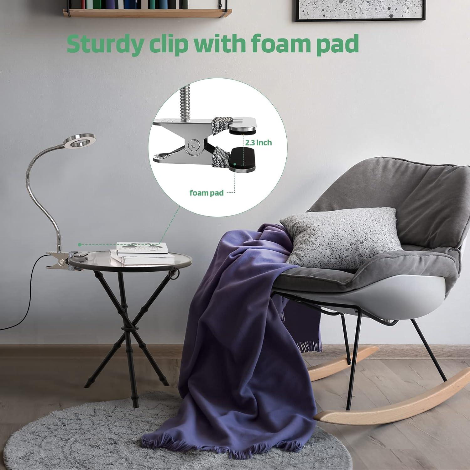 Luz LED de Lectura Clip on GLORIOUS-LITE Plata 36 LEDs 4 Modos