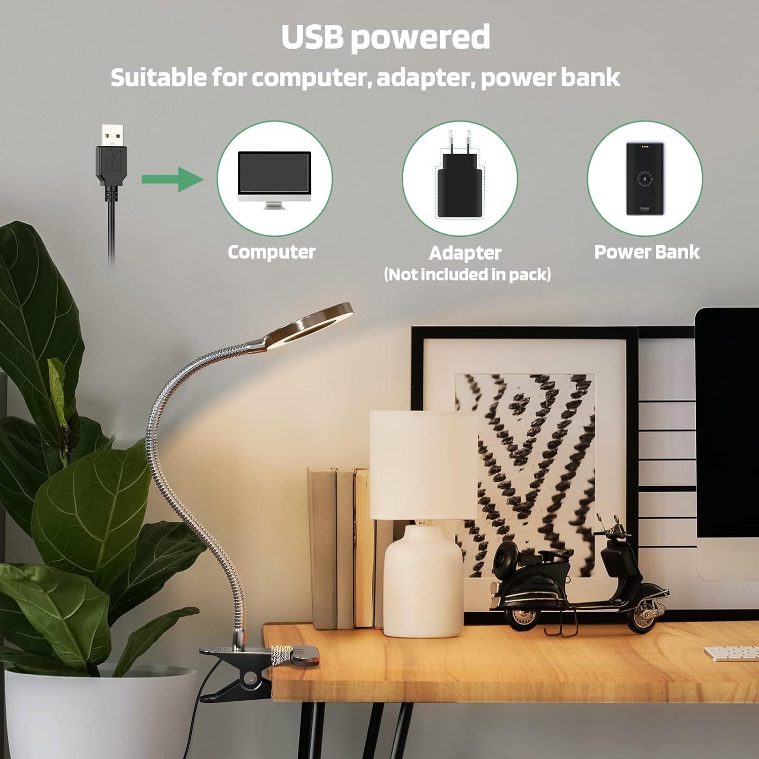 Luz LED de Lectura Clip on GLORIOUS-LITE Plata 36 LEDs 4 Modos