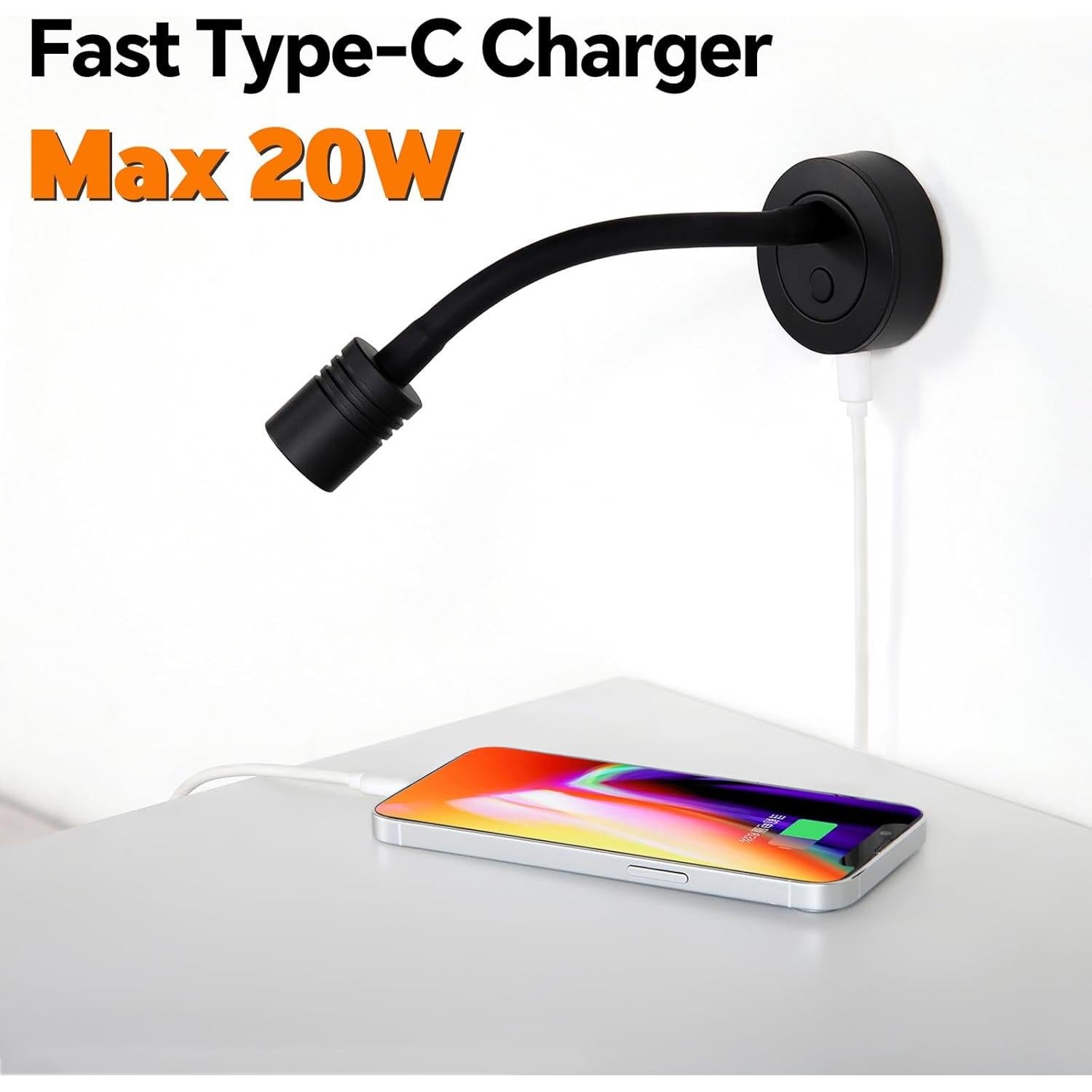 Luz de lectura LED Obeaming 12V regulable con USB-C - 2 unidades