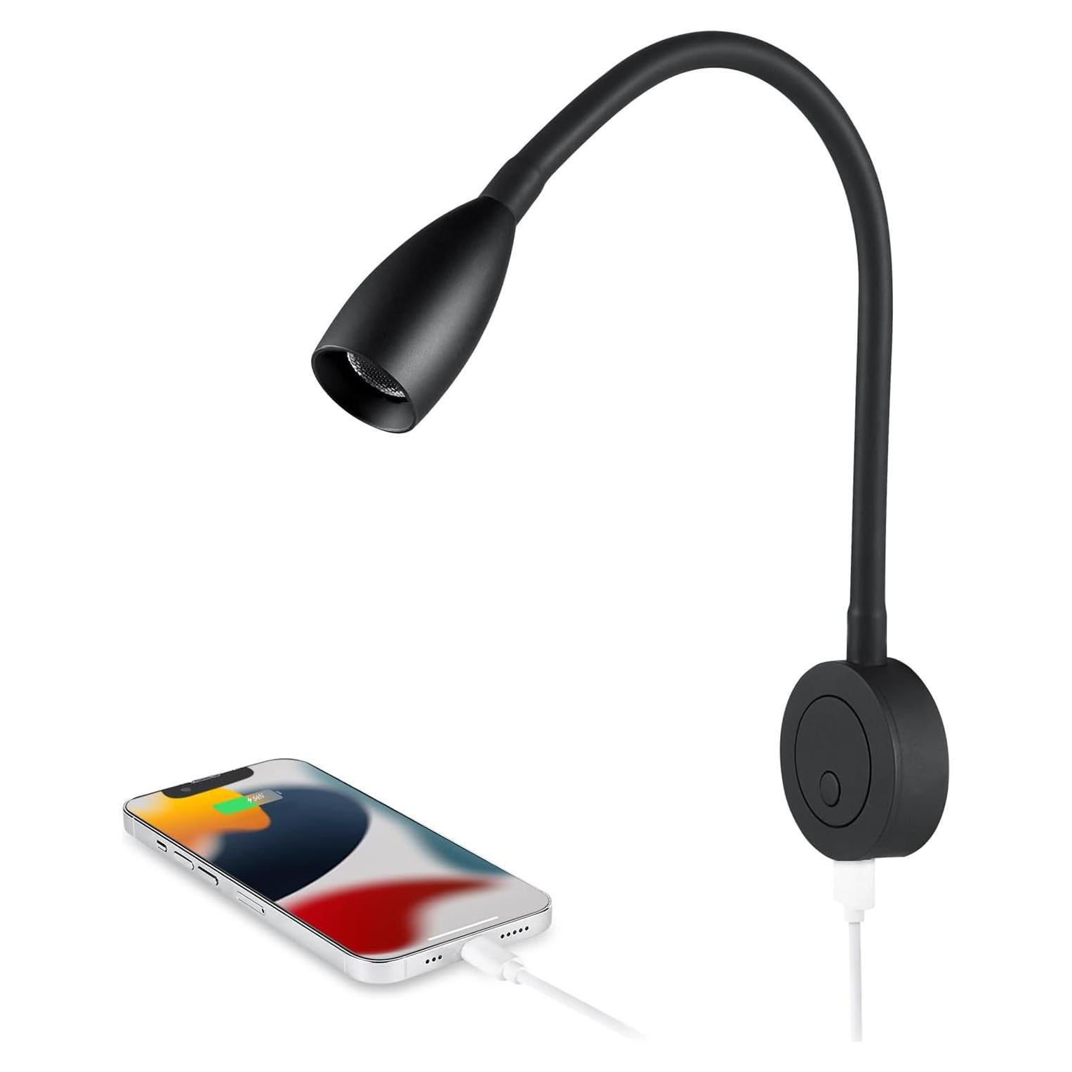 Lámpara de Lectura LED Obeaming 12V Regulable con USB