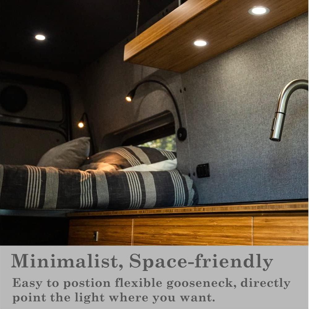 Lámpara de Lectura LED Obeaming 12V Regulable con USB