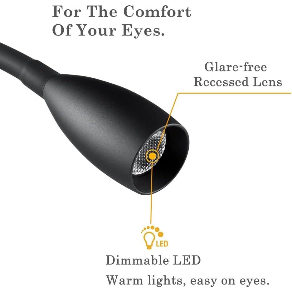 Lámpara de Lectura LED Obeaming 12V Regulable con USB