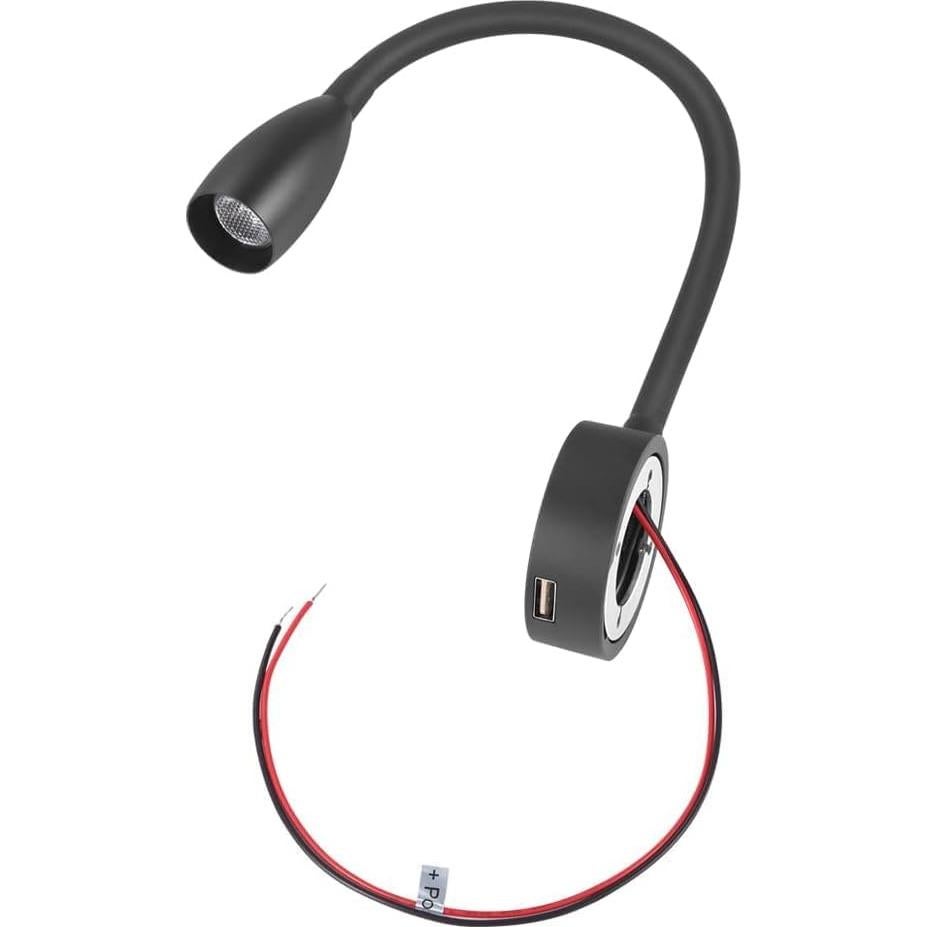 Paquete de 2 Luces de Lectura LED Obeaming 12V Regulables USB