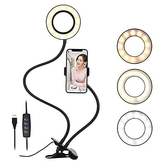 Luz de lectura LED con soporte para teléfono celular 360°