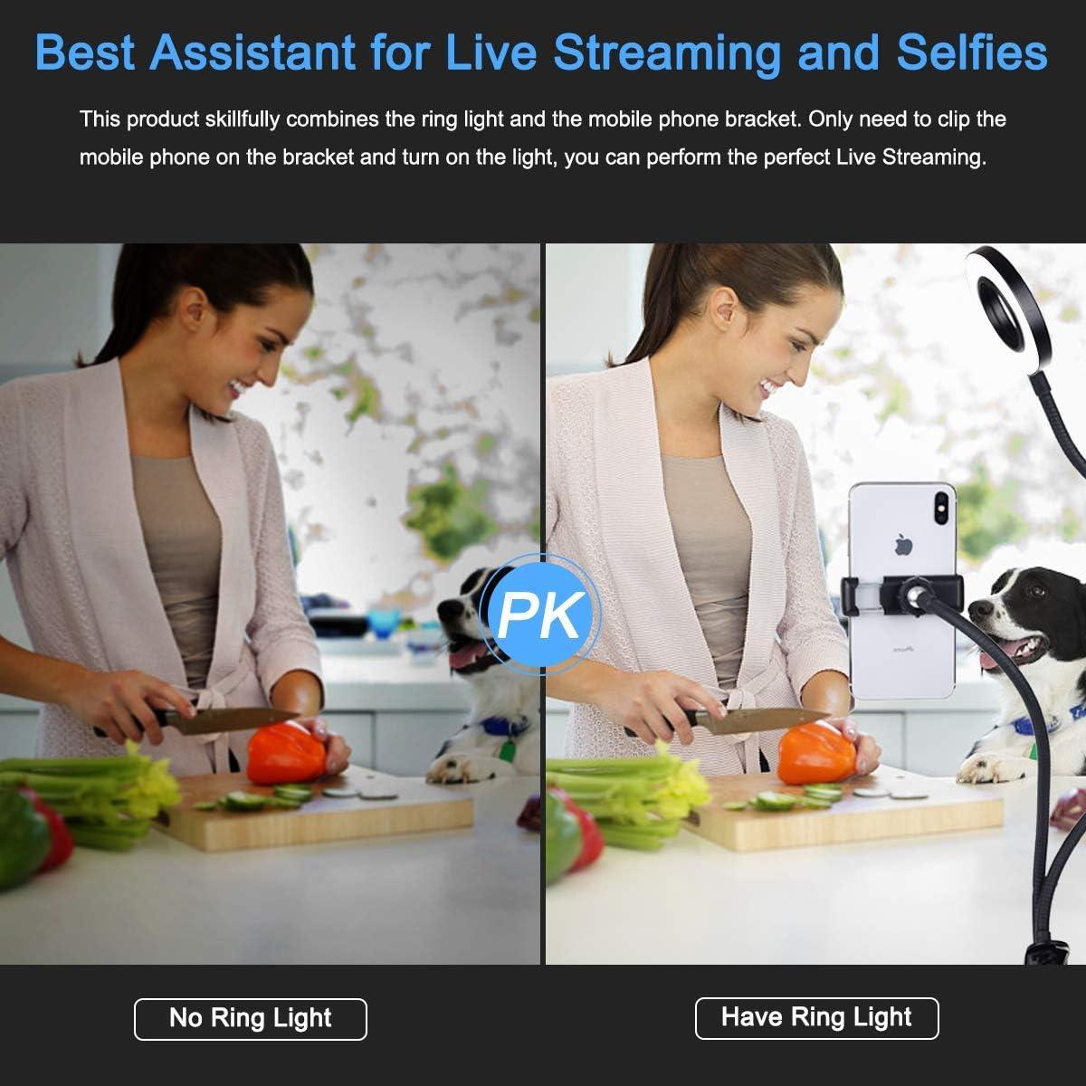 Luz de lectura LED con soporte para teléfono celular 360°