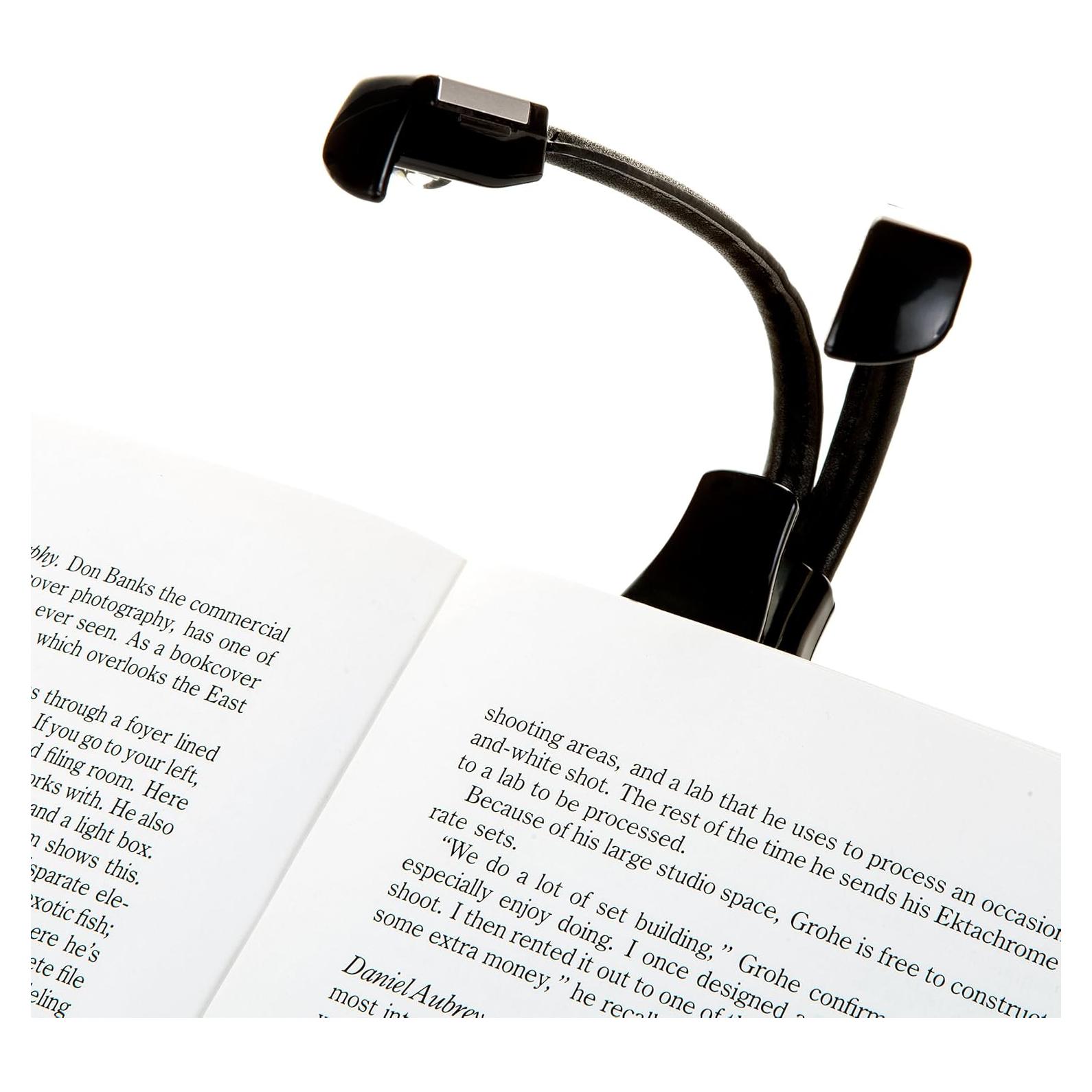 Luz de Lectura Clip On LED Doble Cabeza WITHit Negra