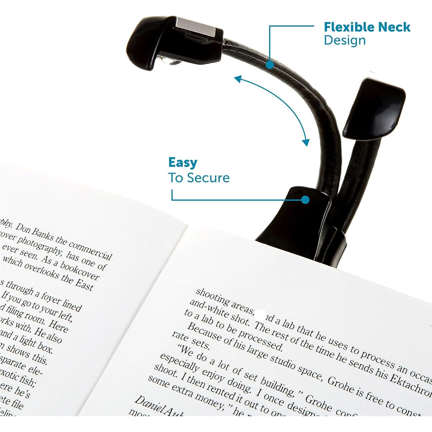 Luz de Lectura Clip On LED Doble Cabeza WITHit Negra