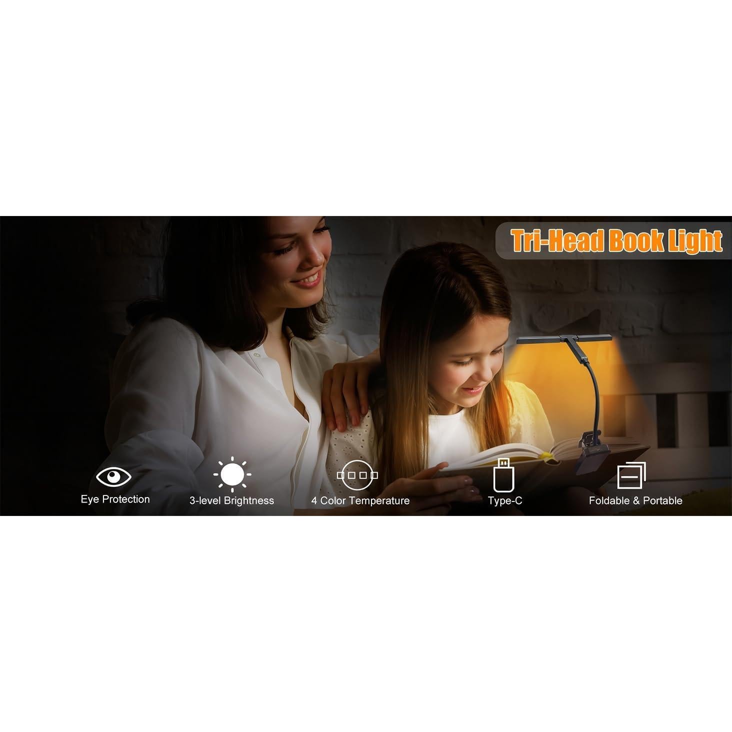 Luz de Libro Recargable HOVOYNN T-Head 51 LED 1000mAh