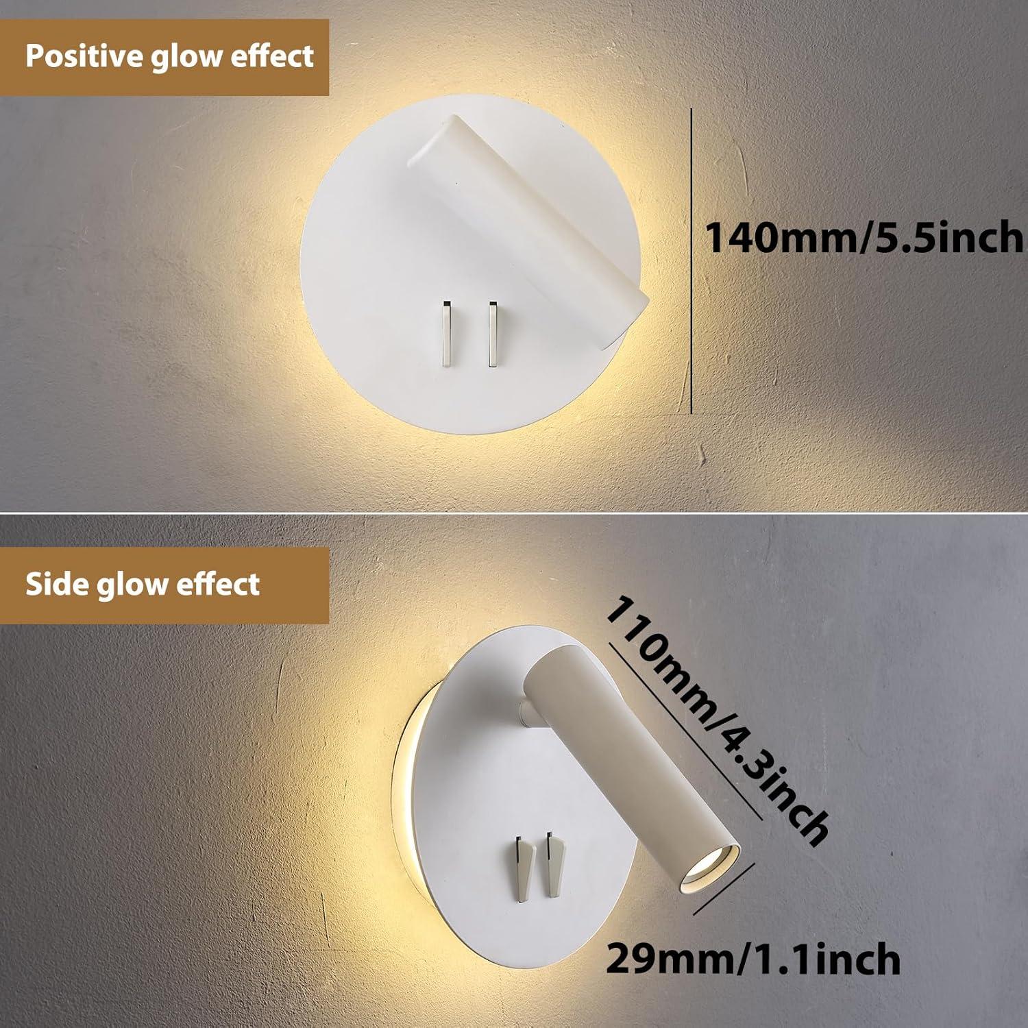 Lámpara de Pared ZEROUNO con Luz de Lectura Ajustable 3W
