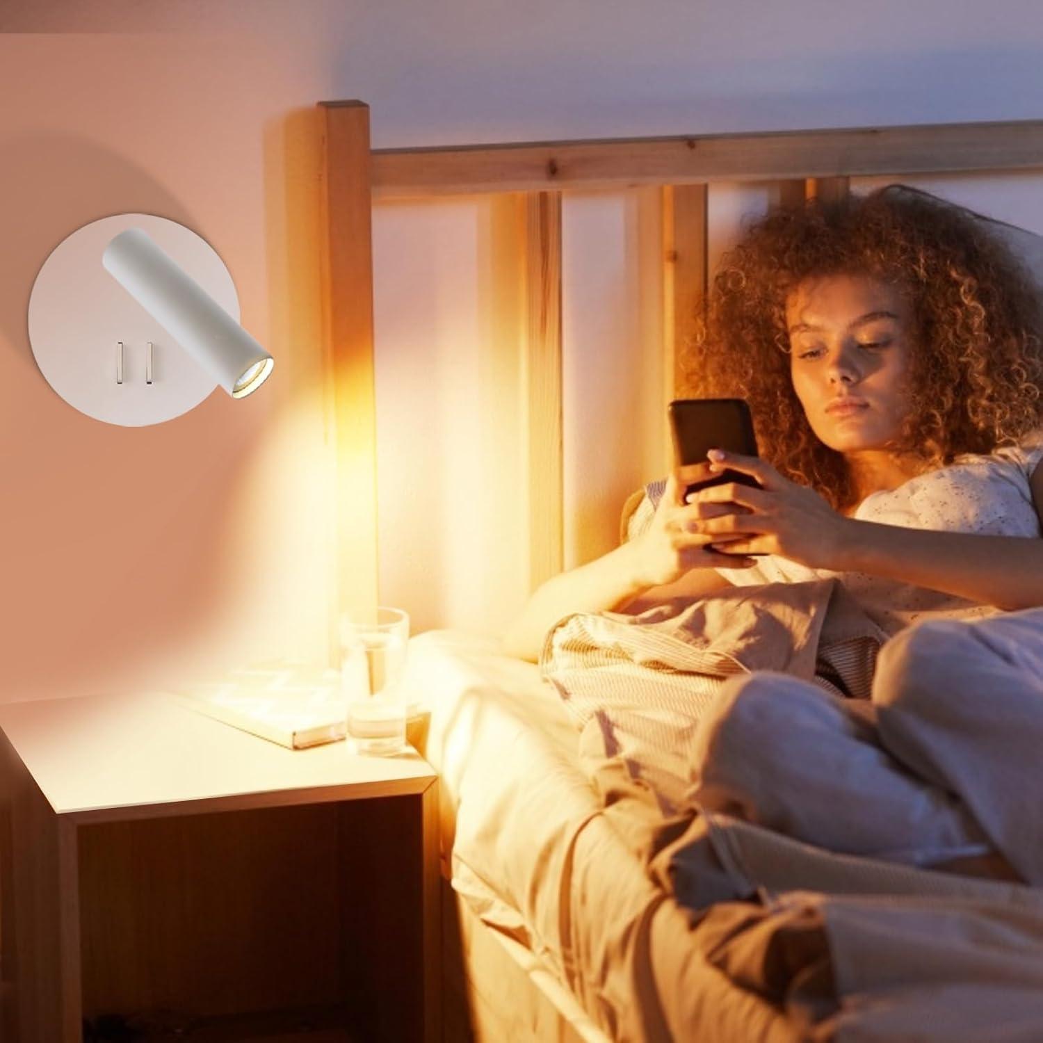 Lámpara de Pared ZEROUNO con Luz de Lectura Ajustable 3W