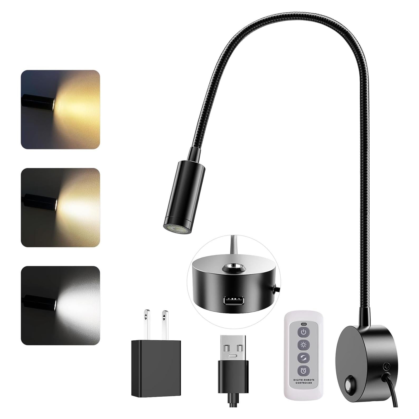 Luz de Lectura LED ERAY con Control Remoto y USB 38 cm