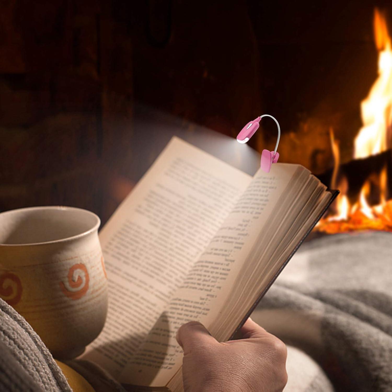 Luz de lectura LED HONGUT con clip - Paquete de 3 colores