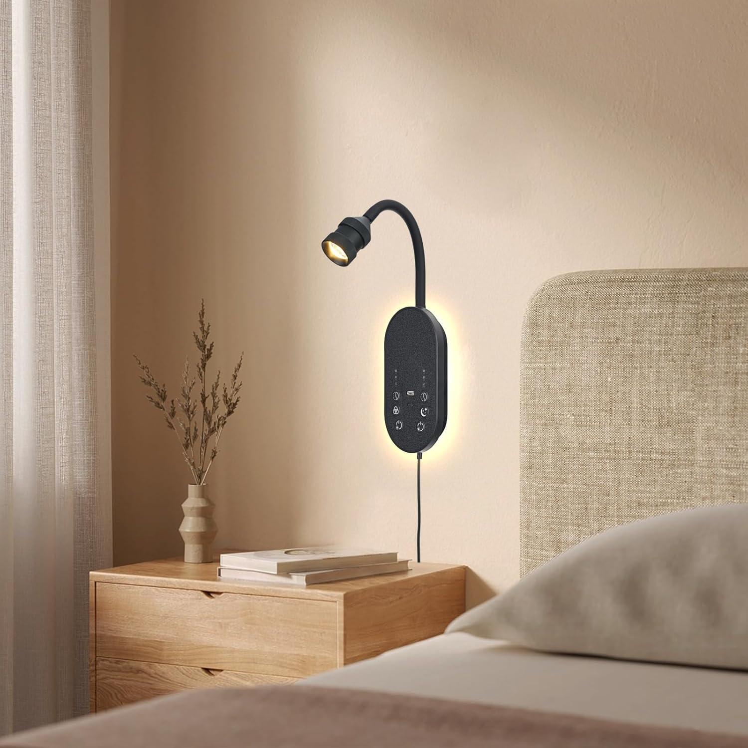 Luz de Lectura de Pared MOLUOLA con 3 Temperaturas y USB