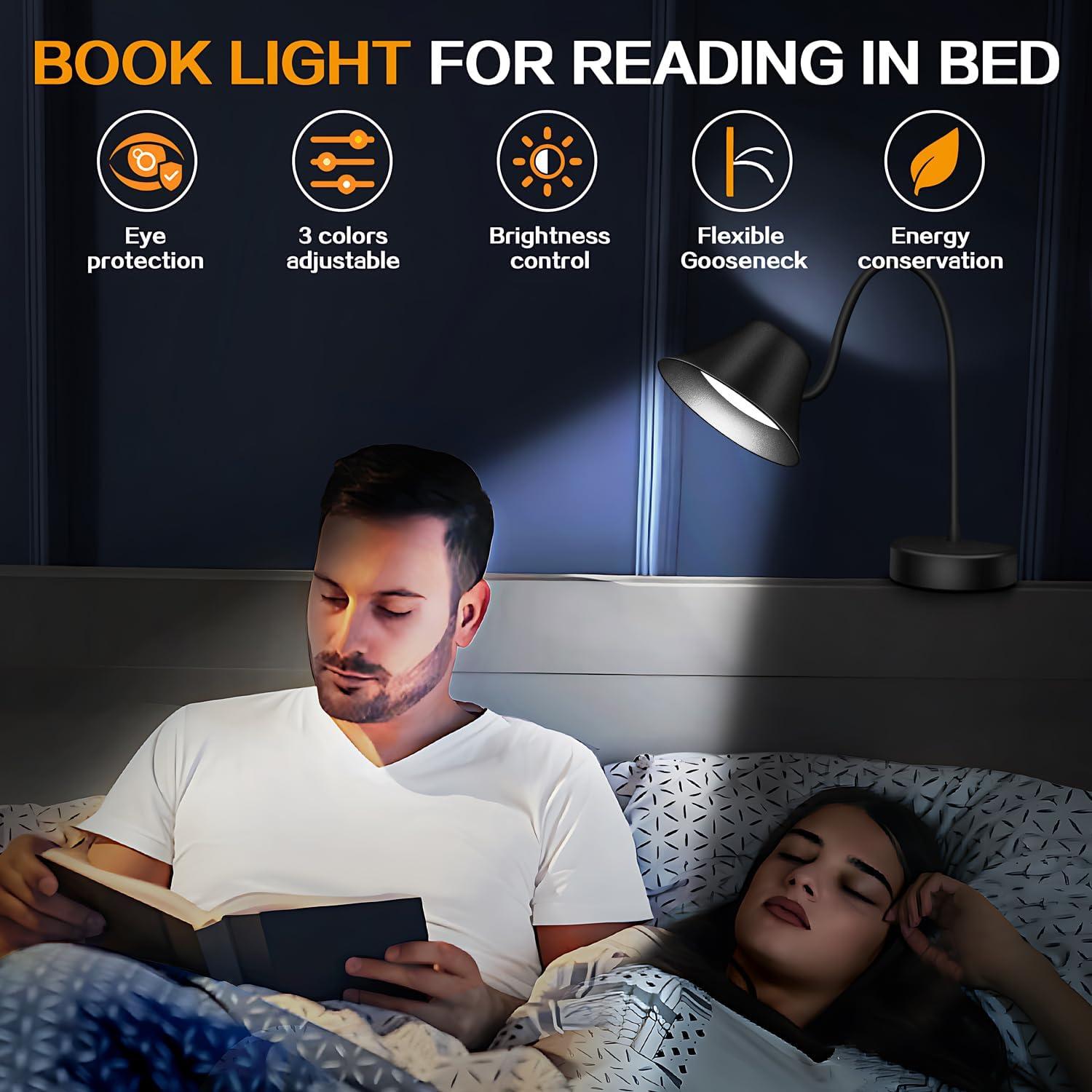 Luz de Lectura TonyEst para Cabecero, 3 Temperaturas, 5 Brillos