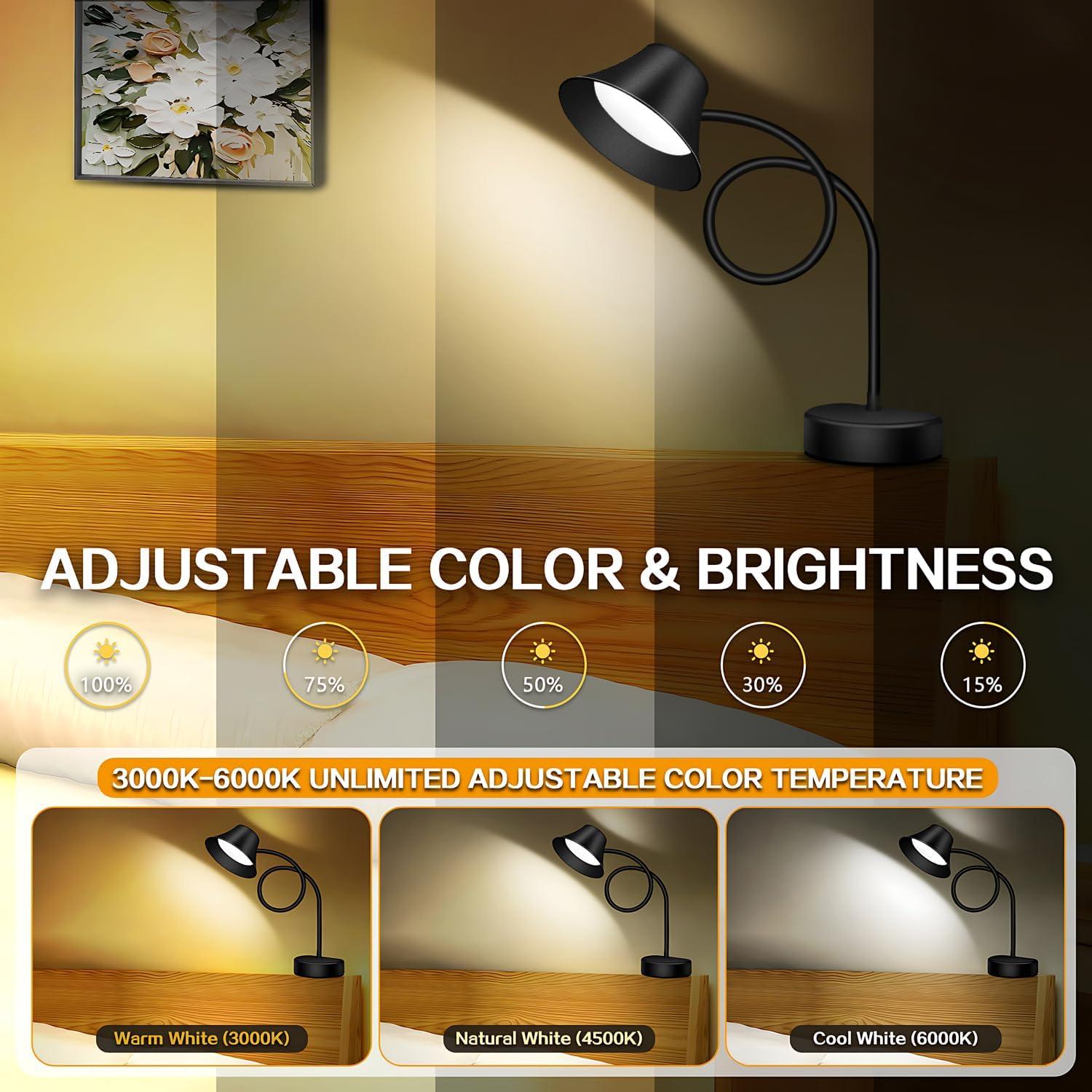 Luz de Lectura TonyEst para Cabecero, 3 Temperaturas, 5 Brillos