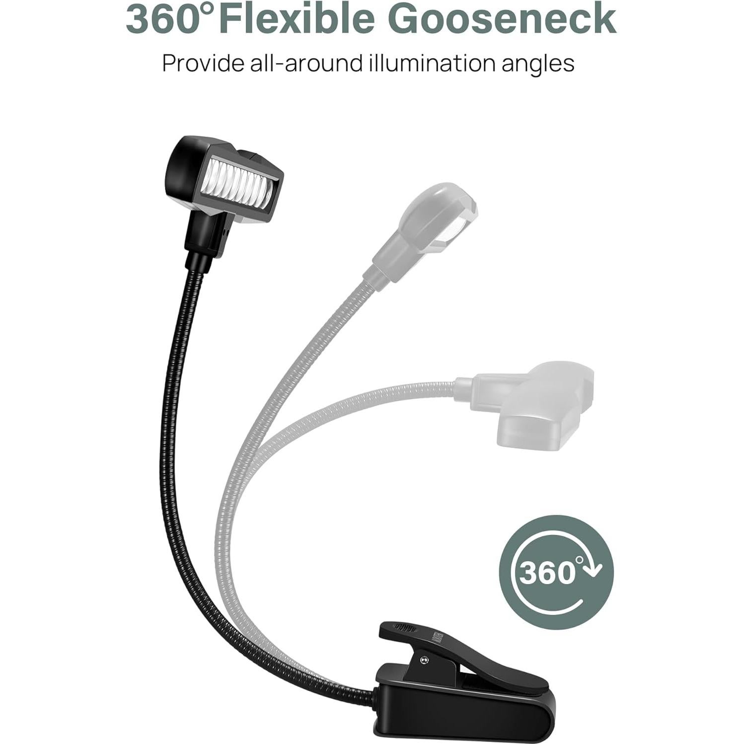 Luz de Atril Musical Kootek LED Recargable USB Ajustable