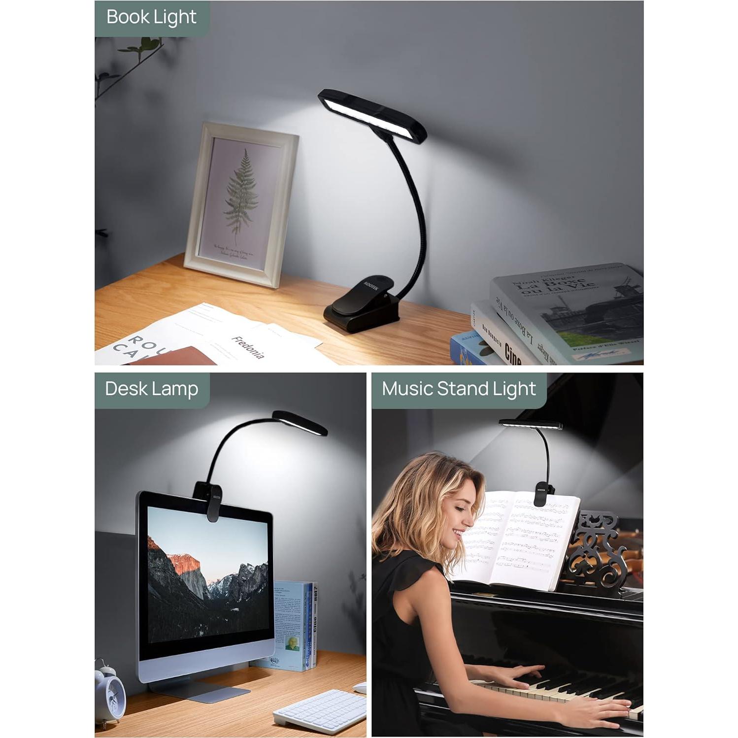 Luz de Atril Musical Kootek LED Recargable USB Ajustable