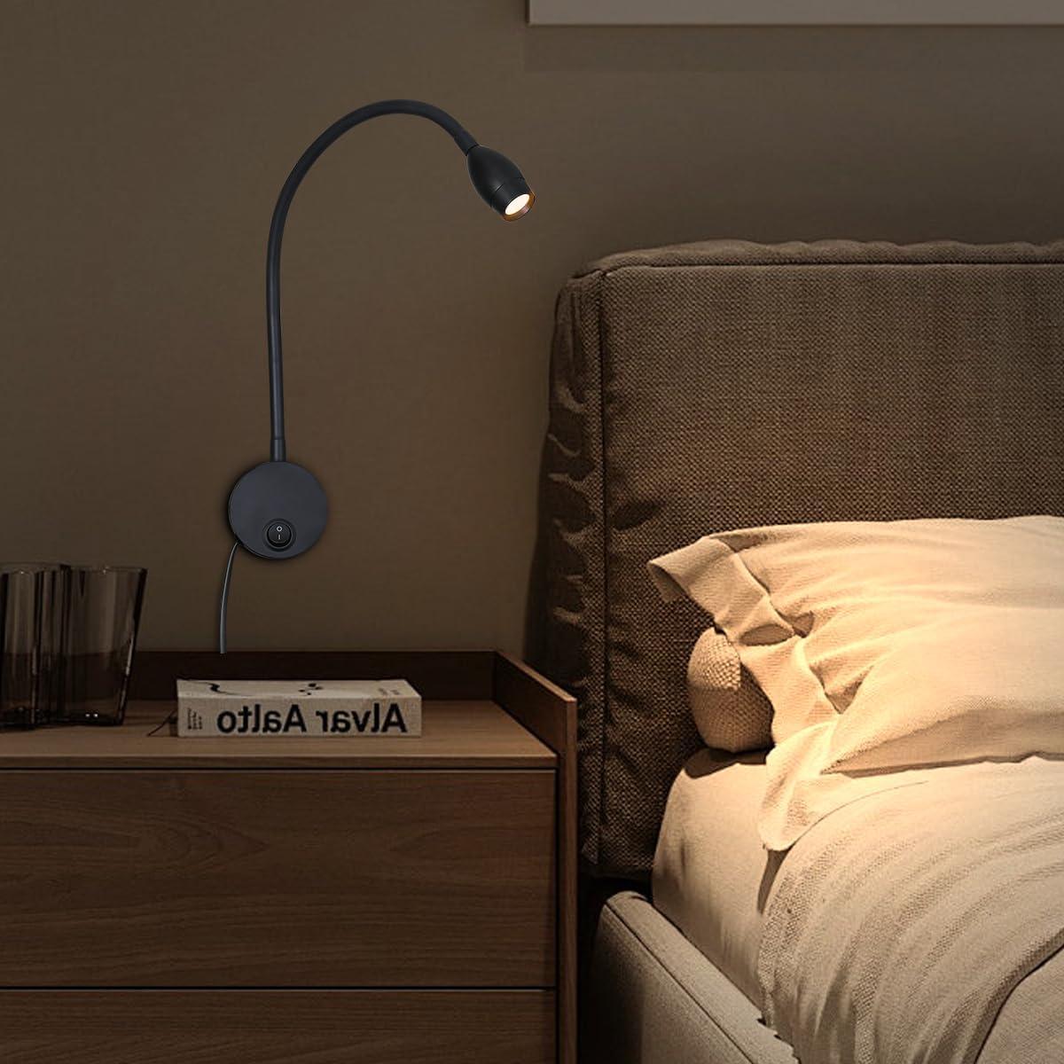 Lámpara de Lectura LED 3W Ageselighting Negro 2 Pcs