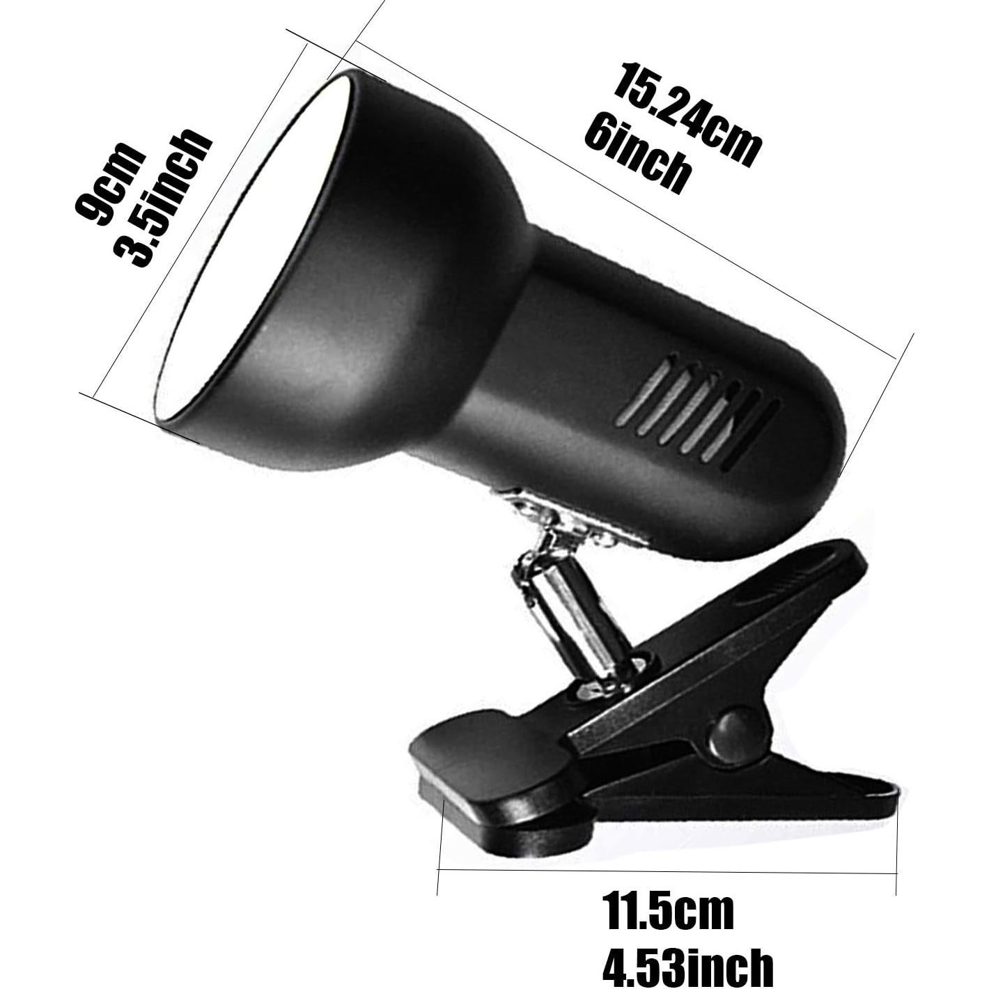 Lámpara de Clip RONG&LAN LED Negra 30W 360° Ajustable