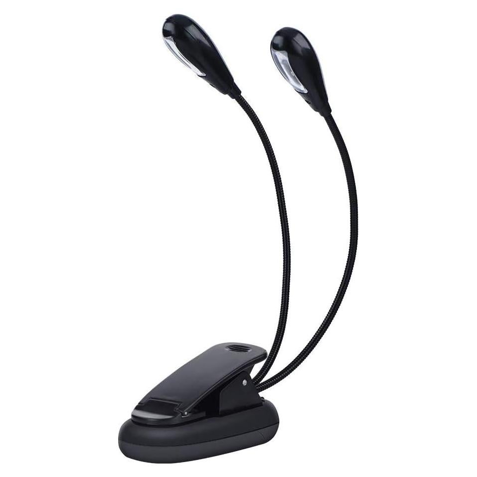 Lámpara LED de Lectura Clip On Aosiyp, Doble Brazo Ajustable
