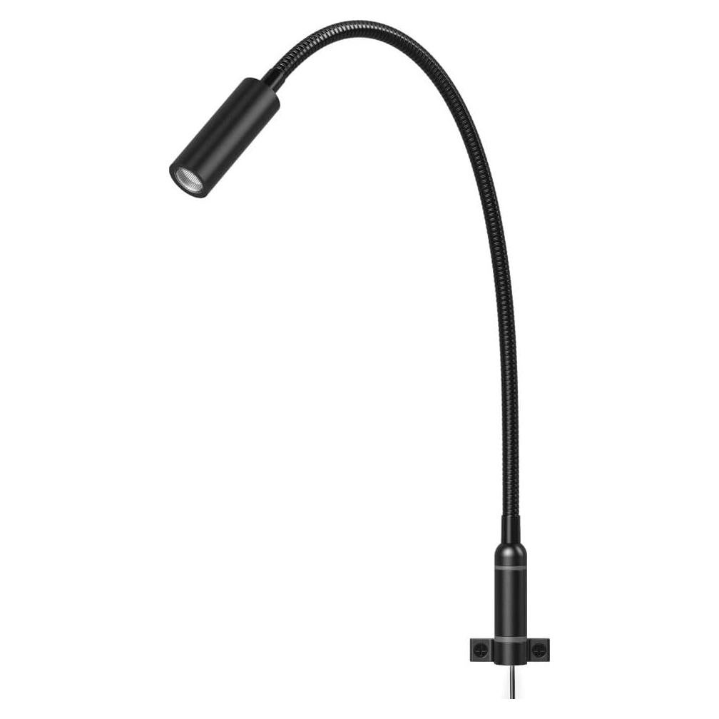 Luz de Lectura LED Regulable Ageselighting 3W Pared Negro