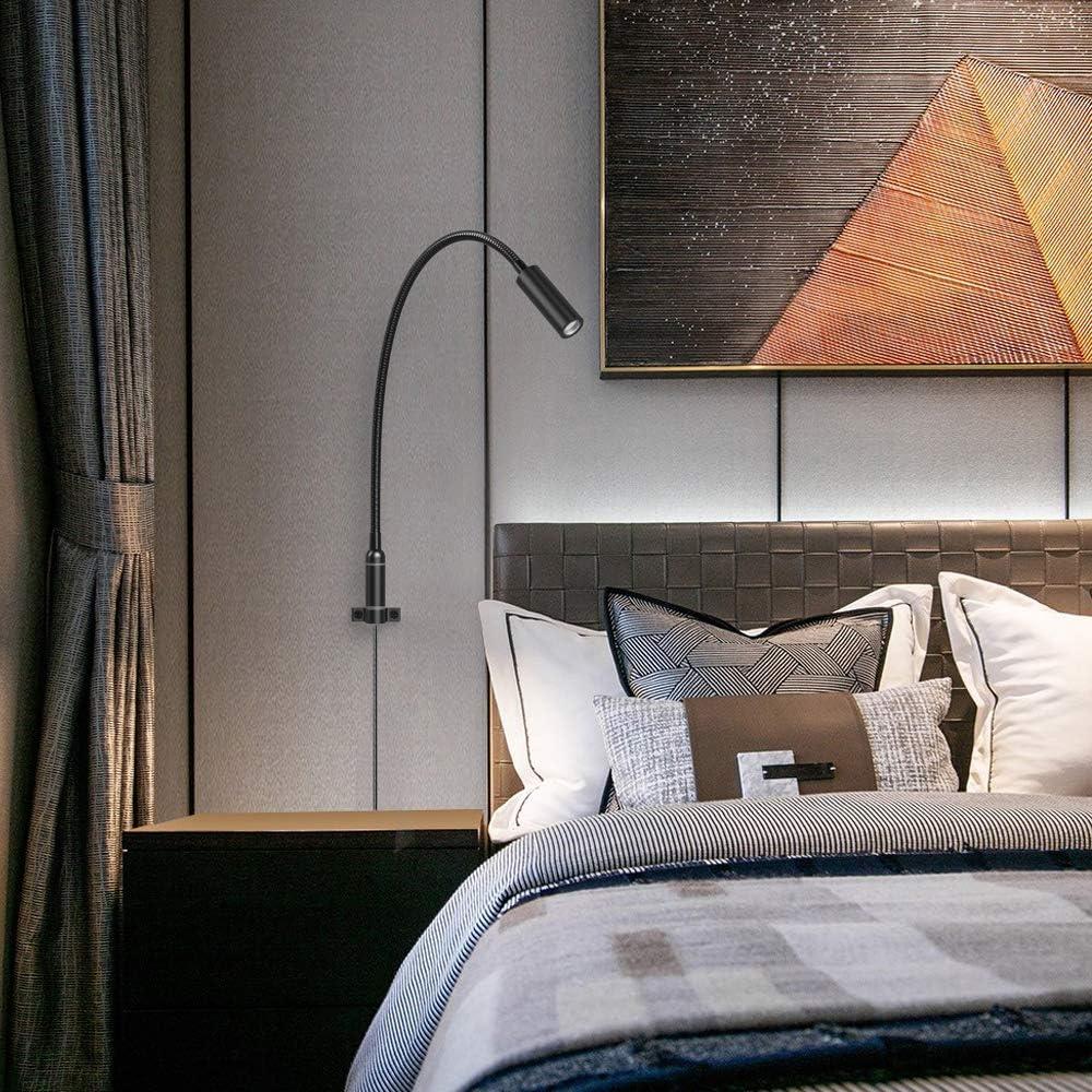 Luz de Lectura LED Regulable Ageselighting 3W Pared Negro