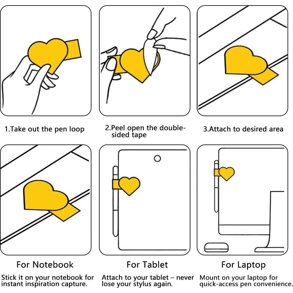 Set de 8 Soportes de Bolígrafos Corazón DAJYAWON Coloridos