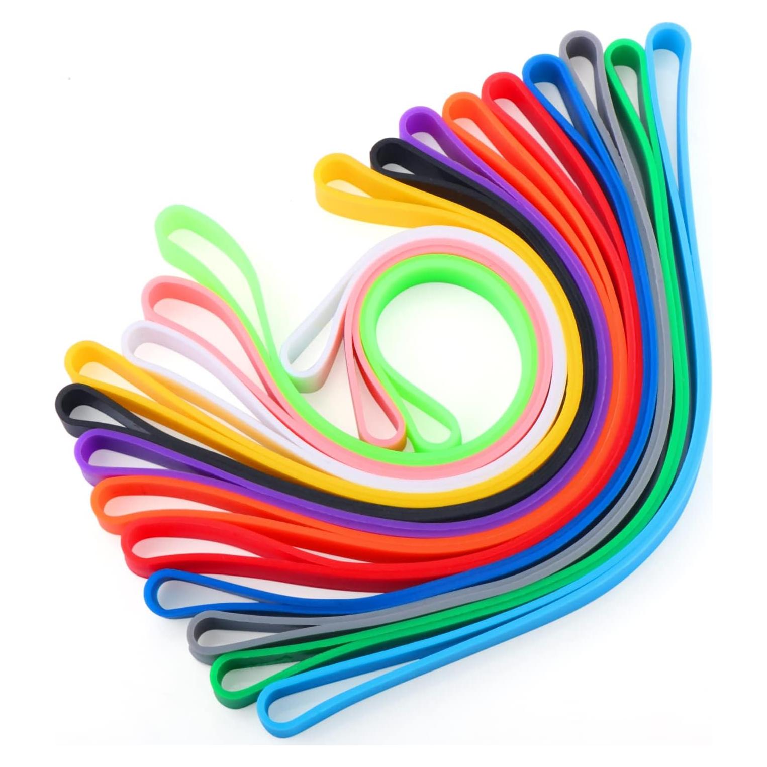12 Bandas de Goma de Silicona Cositina Multicolor 20 cm