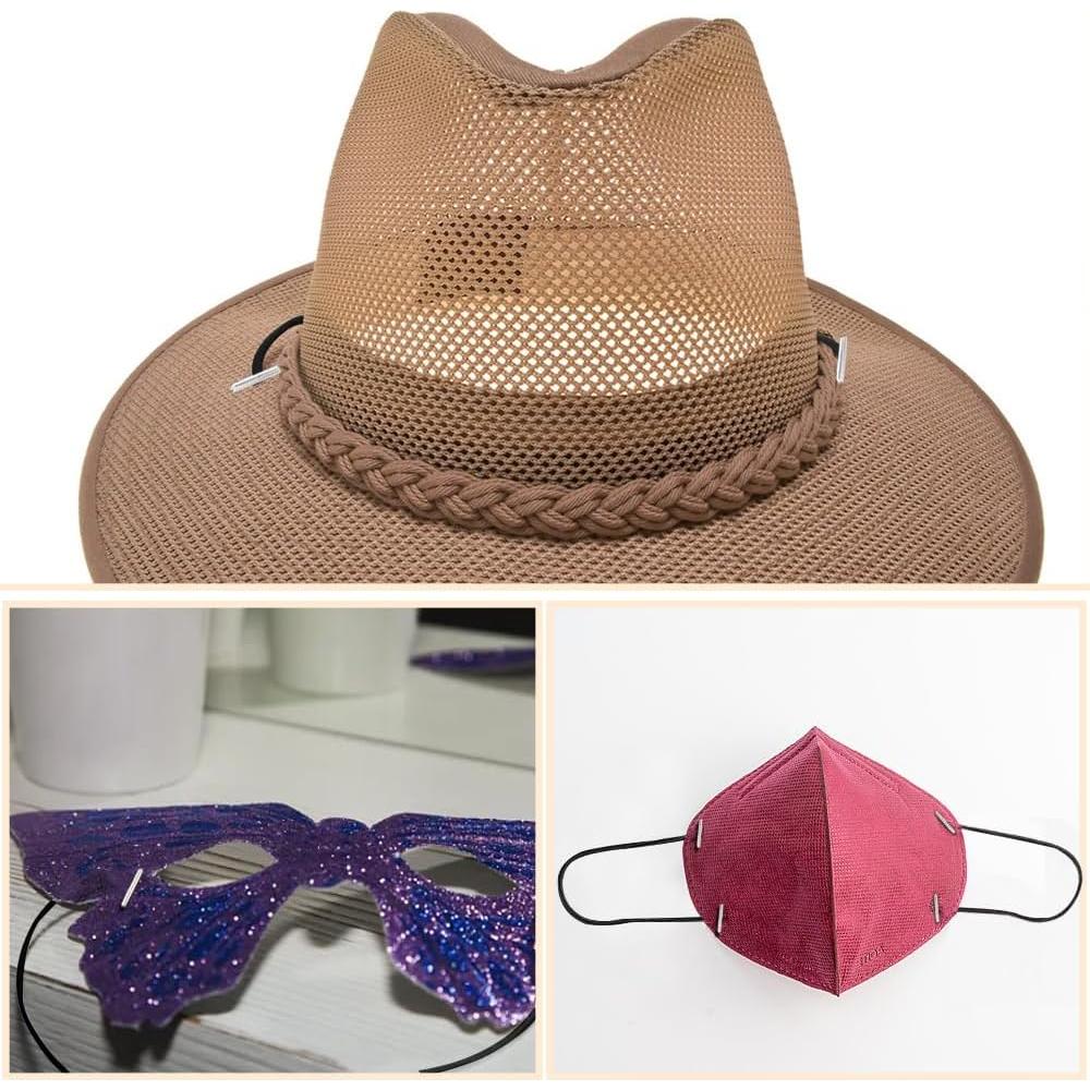 Cuerda Elástica Negra 60 Pcs AEVBSOY 2mm con Extremos de Metal