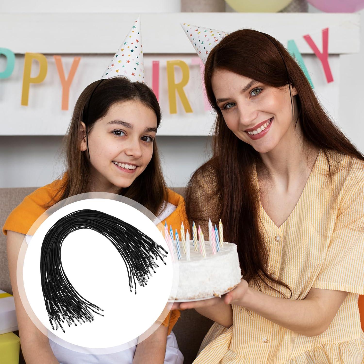 50 Cuerdas Elásticas Negras con Extremos de Metal 30cm