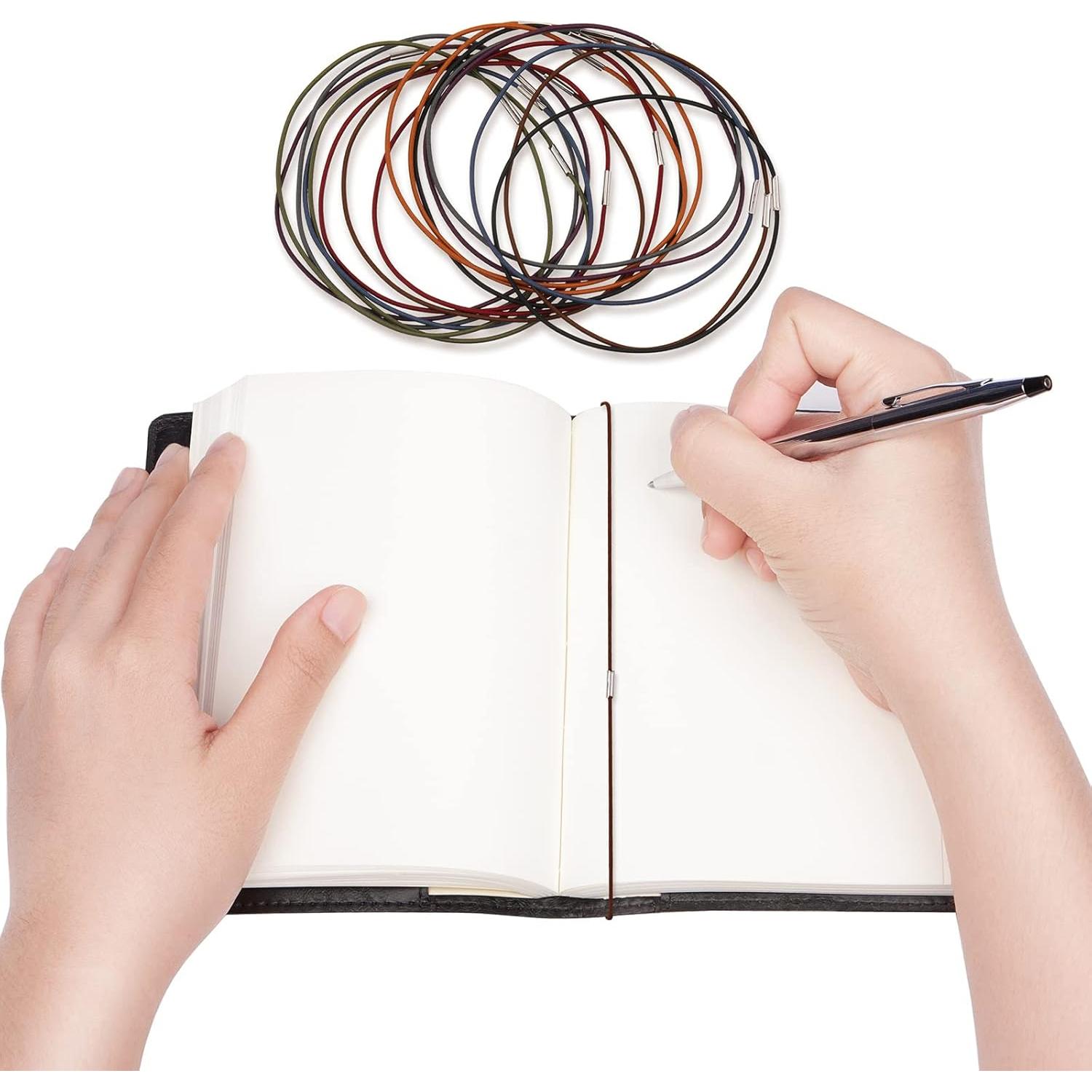 Hanaive 24 Bandas Elásticas para Cuadernos 8 Colores 13.5-26 cm