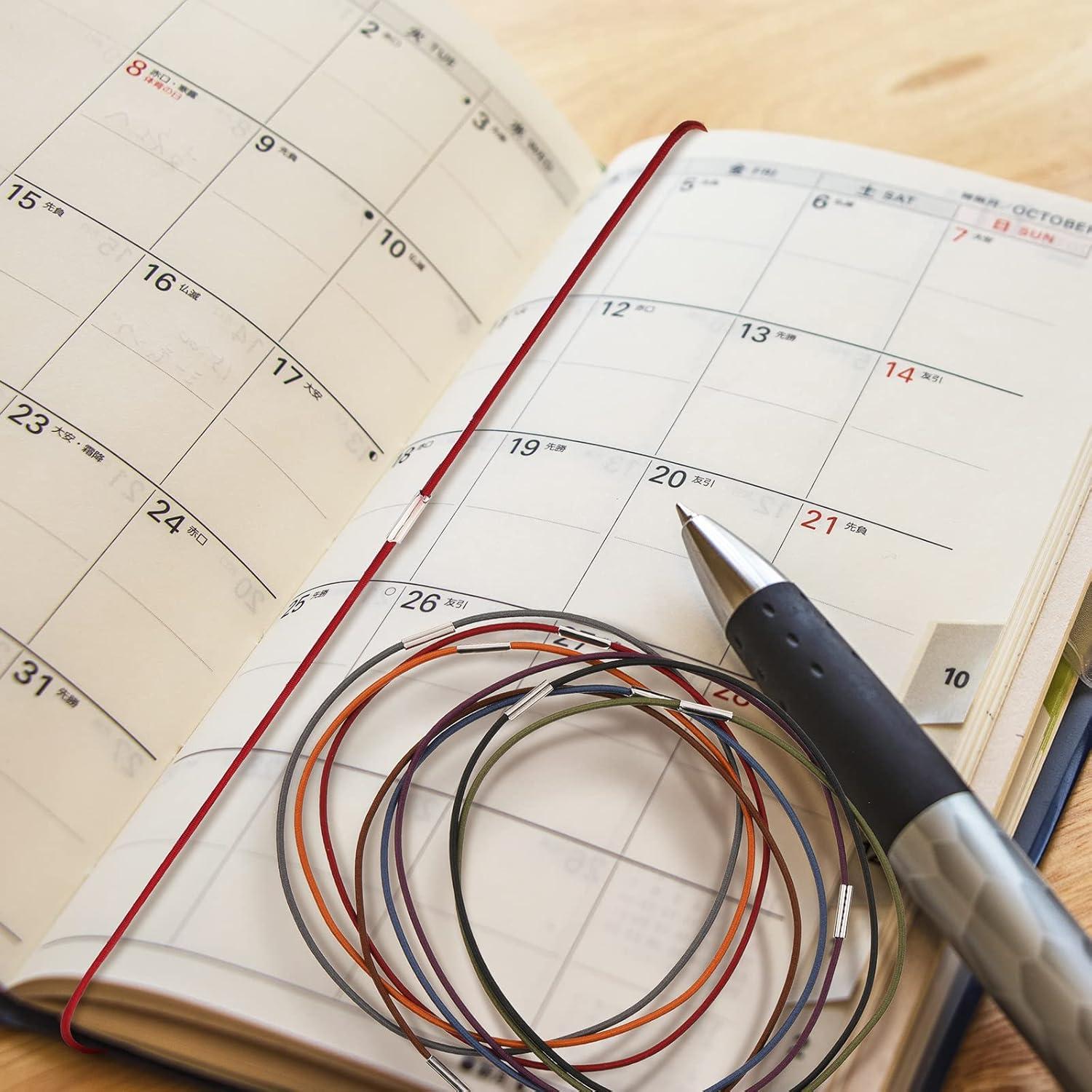 Hanaive 24 Bandas Elásticas para Cuadernos 8 Colores 13.5-26 cm