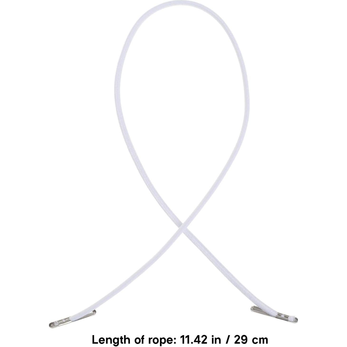 Cuerdas Elásticas SUPVOX 100pcs con Sujetadores Metálicos Blancas