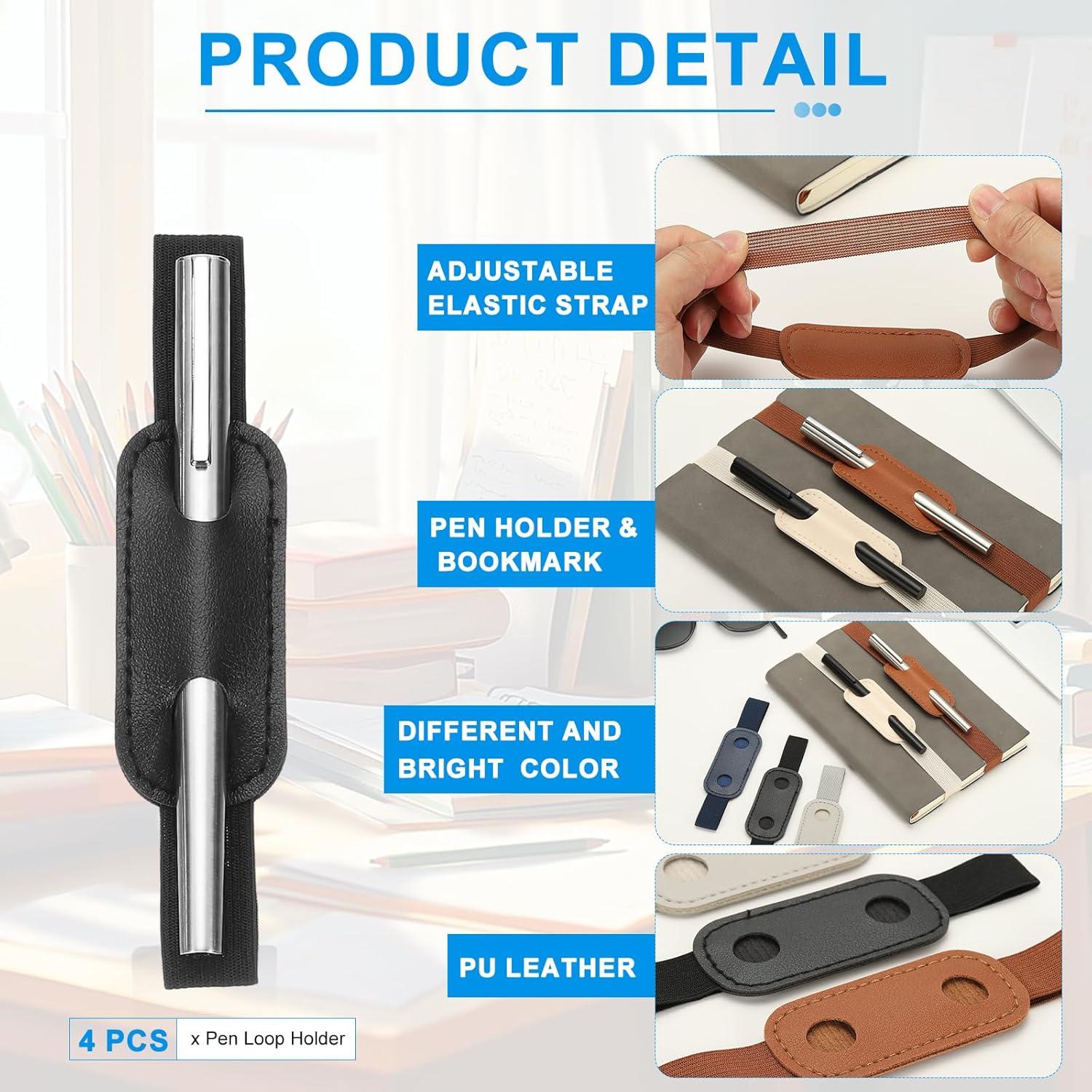 Soporte Ajustable para Lápiz PATIKIL 4 Pcs Cuero PU Negro