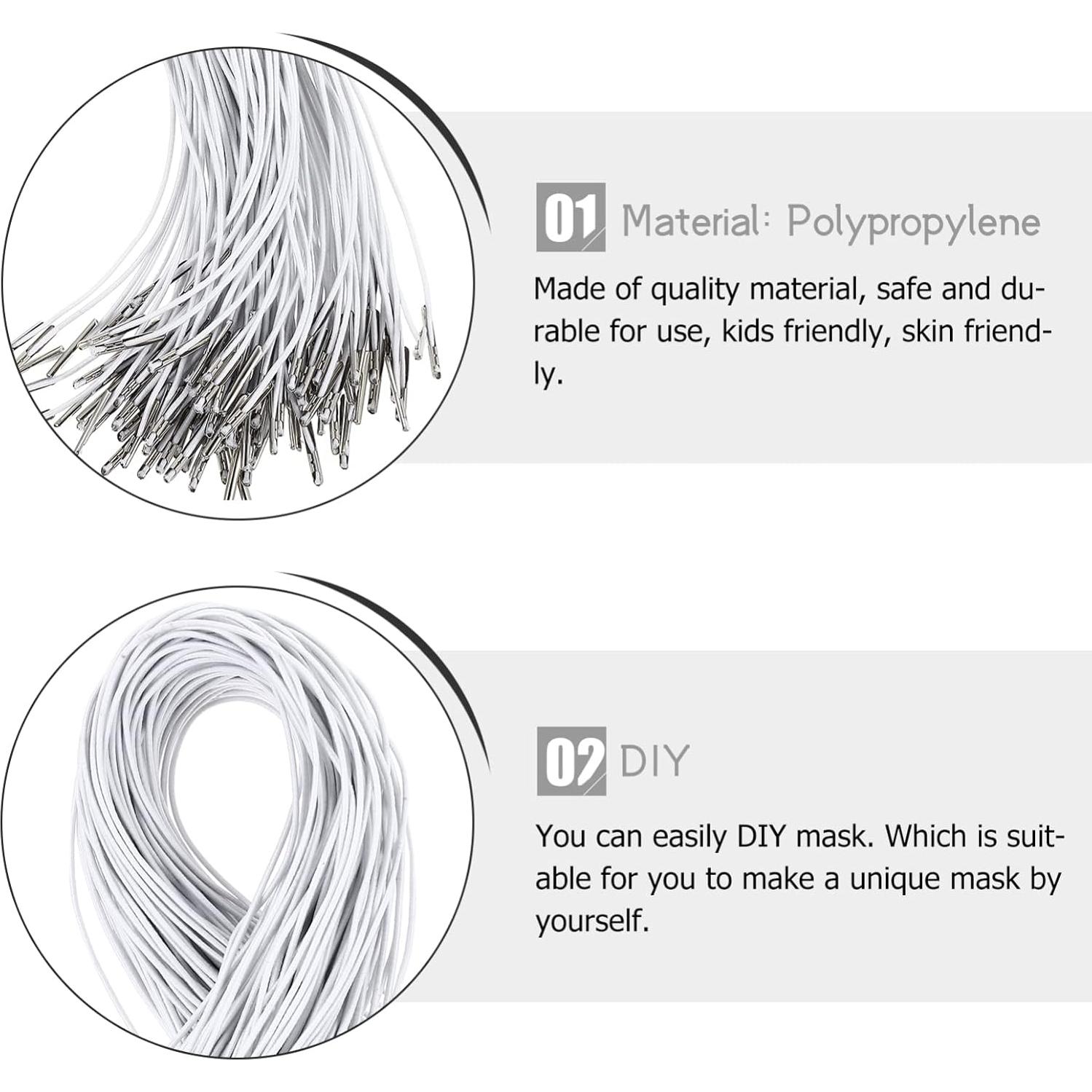 Cuerdas Elásticas ARTIBETTER 100pcs 35.5cm Blancas para Manualidades