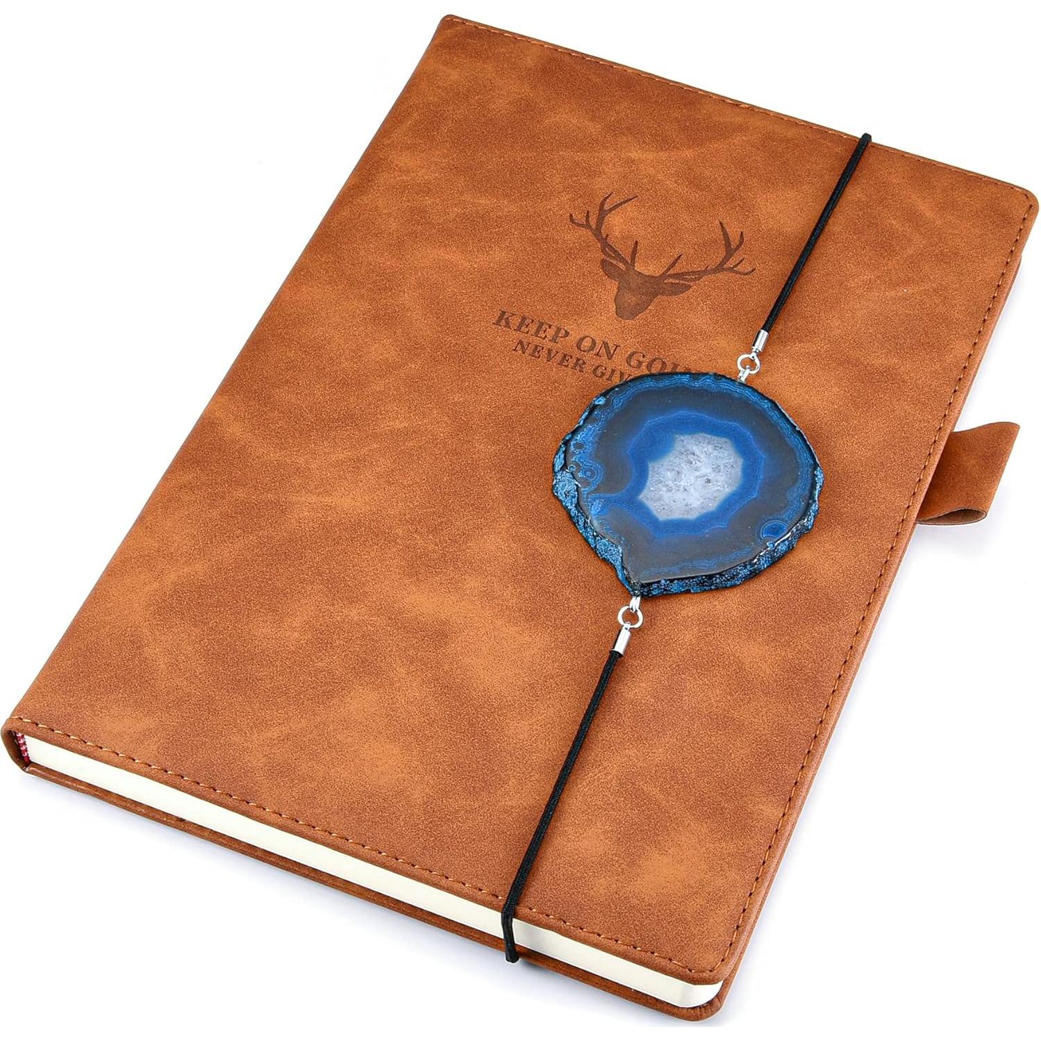 Marcadores de Libros Elásticos WarmHut - 2 Pcs Ágata Azul